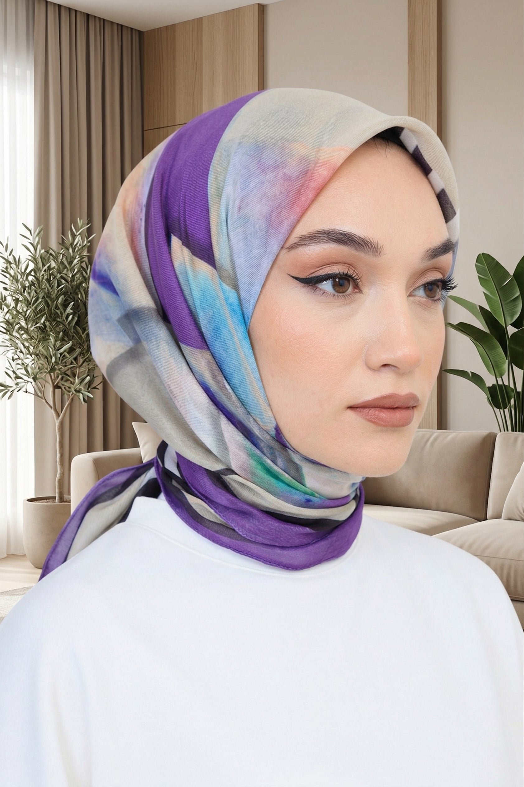 Desenli Soft Eşarp - 133