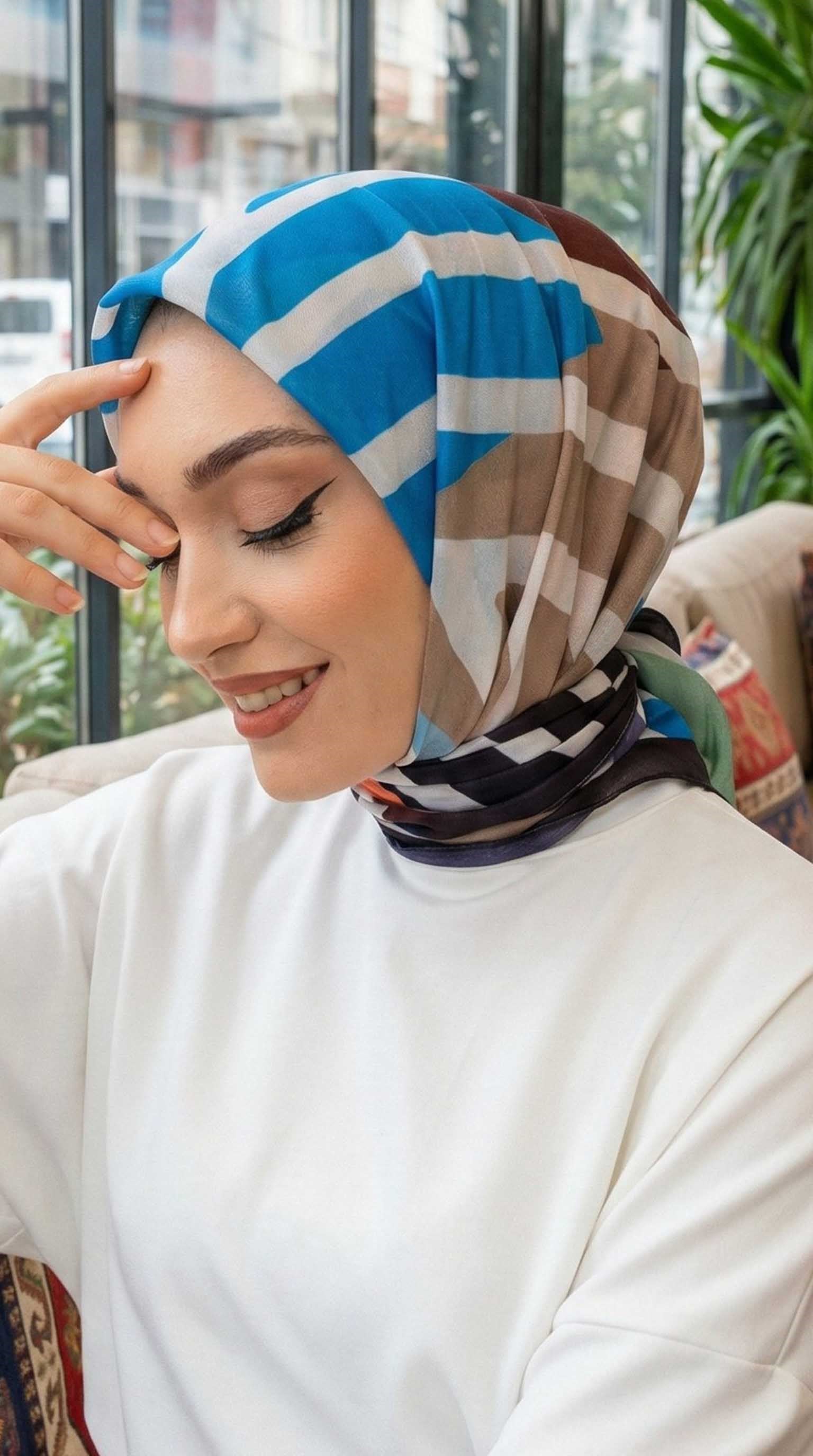 Desenli Soft Eşarp - 136
