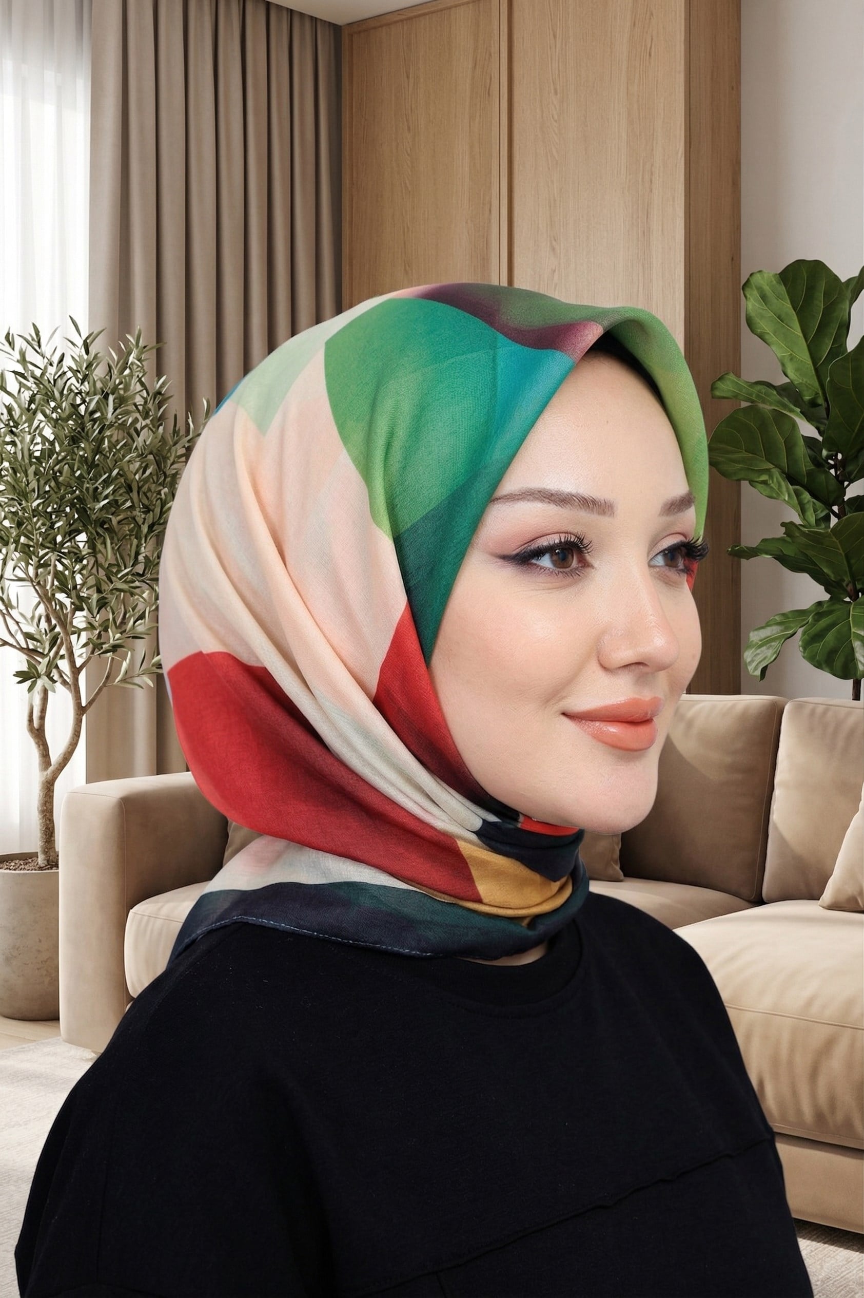 Desenli Soft Eşarp - 146