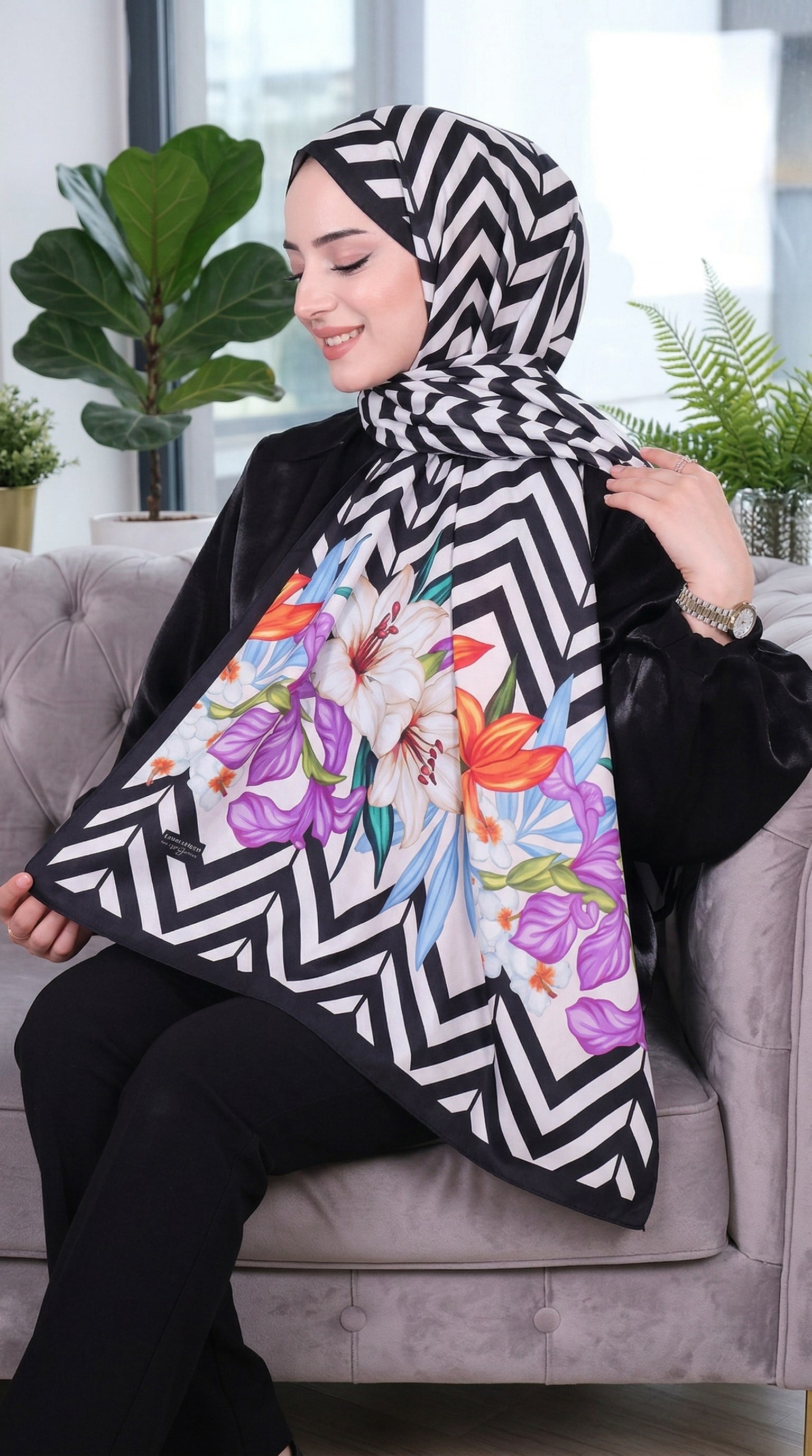 Desenli Soft Şal - 025