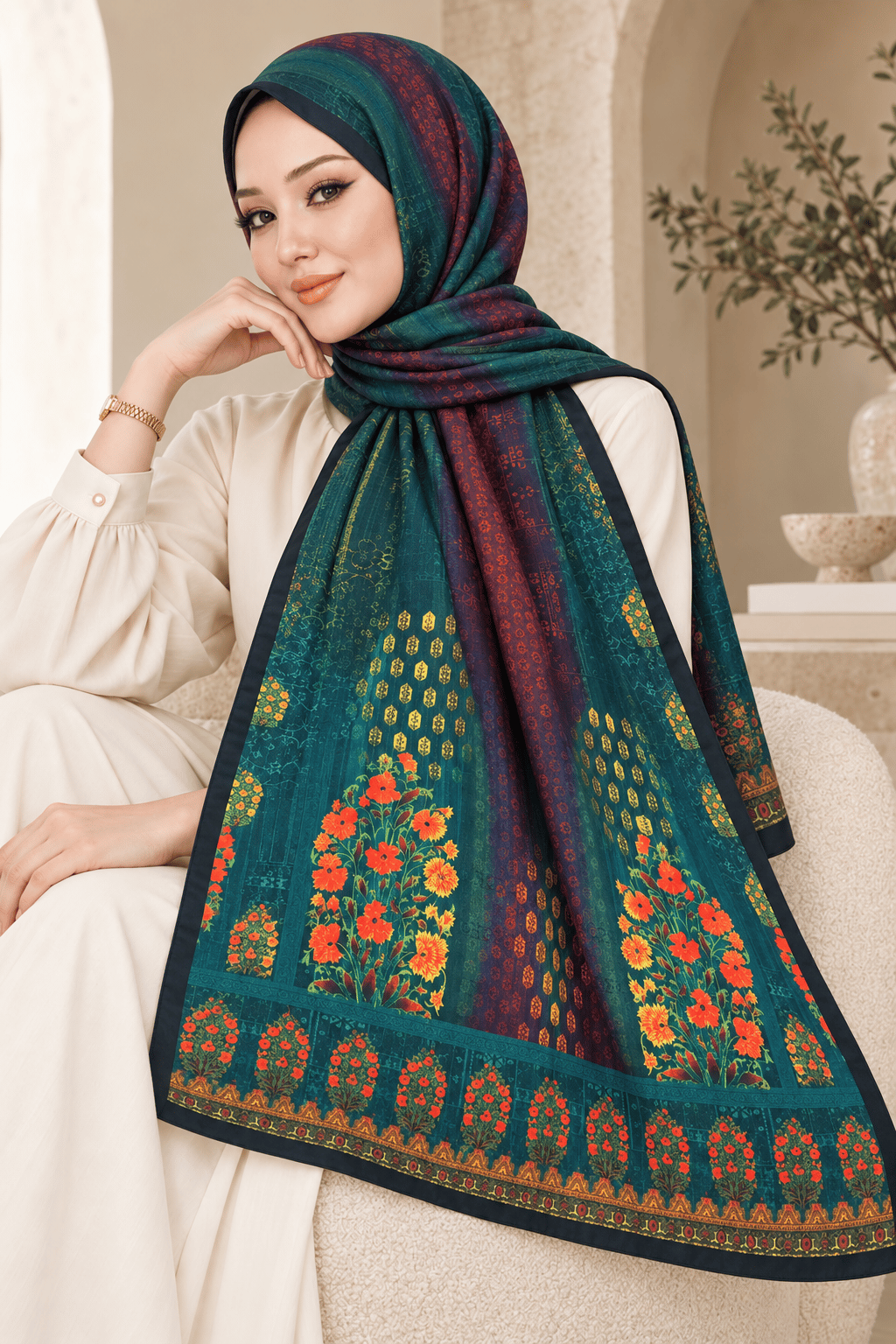 Desenli Soft Şal - 065
