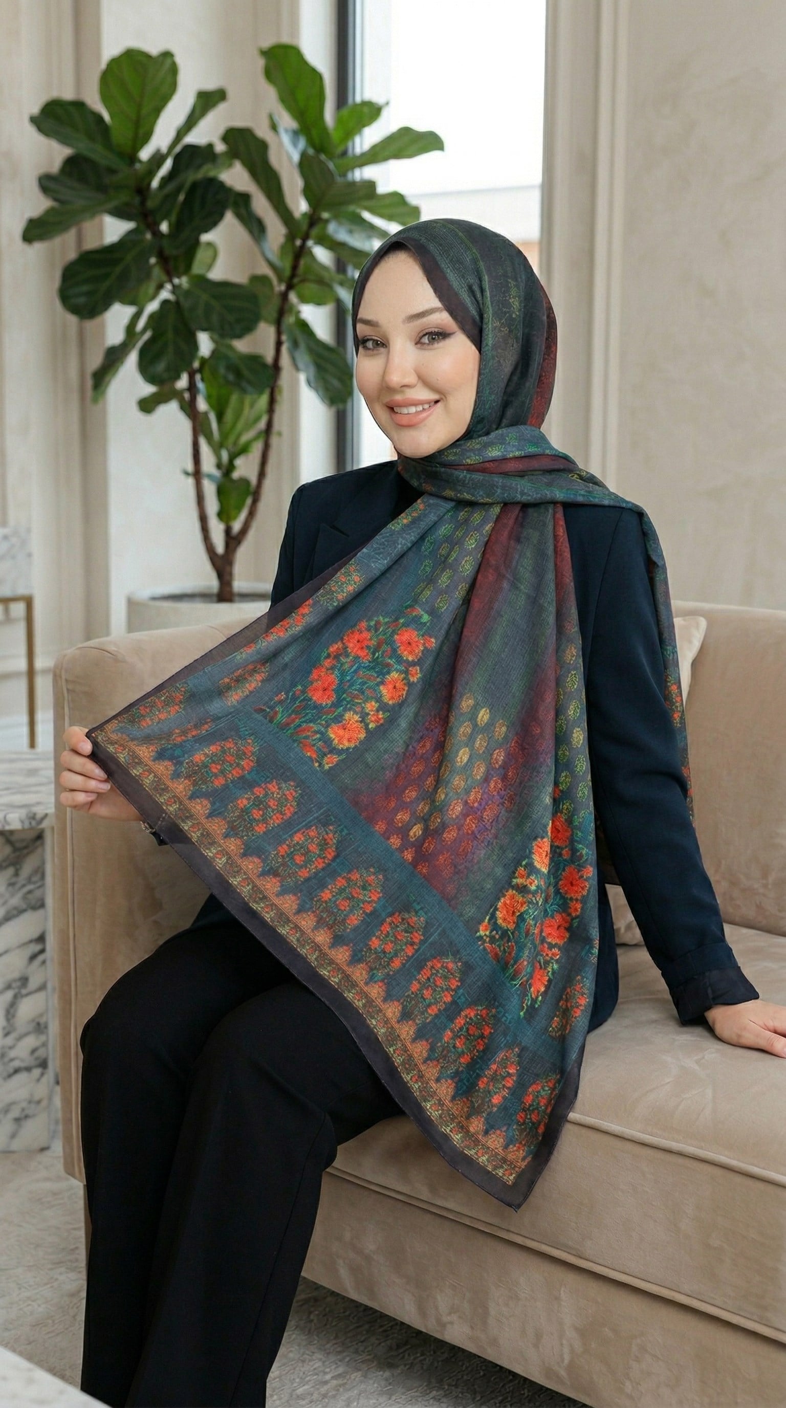 Desenli Soft Şal - 085