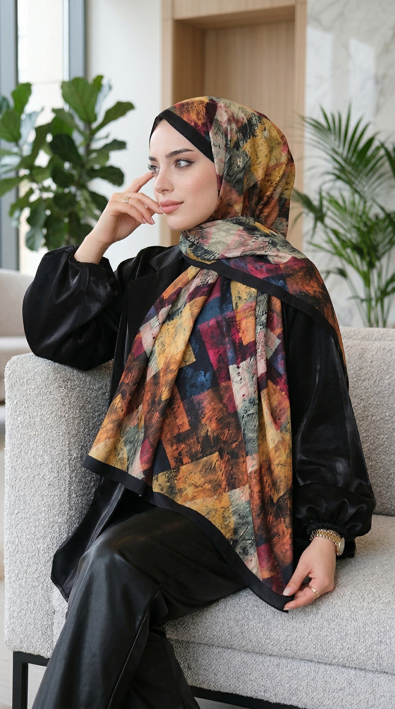 Desenli Soft Şal - 090