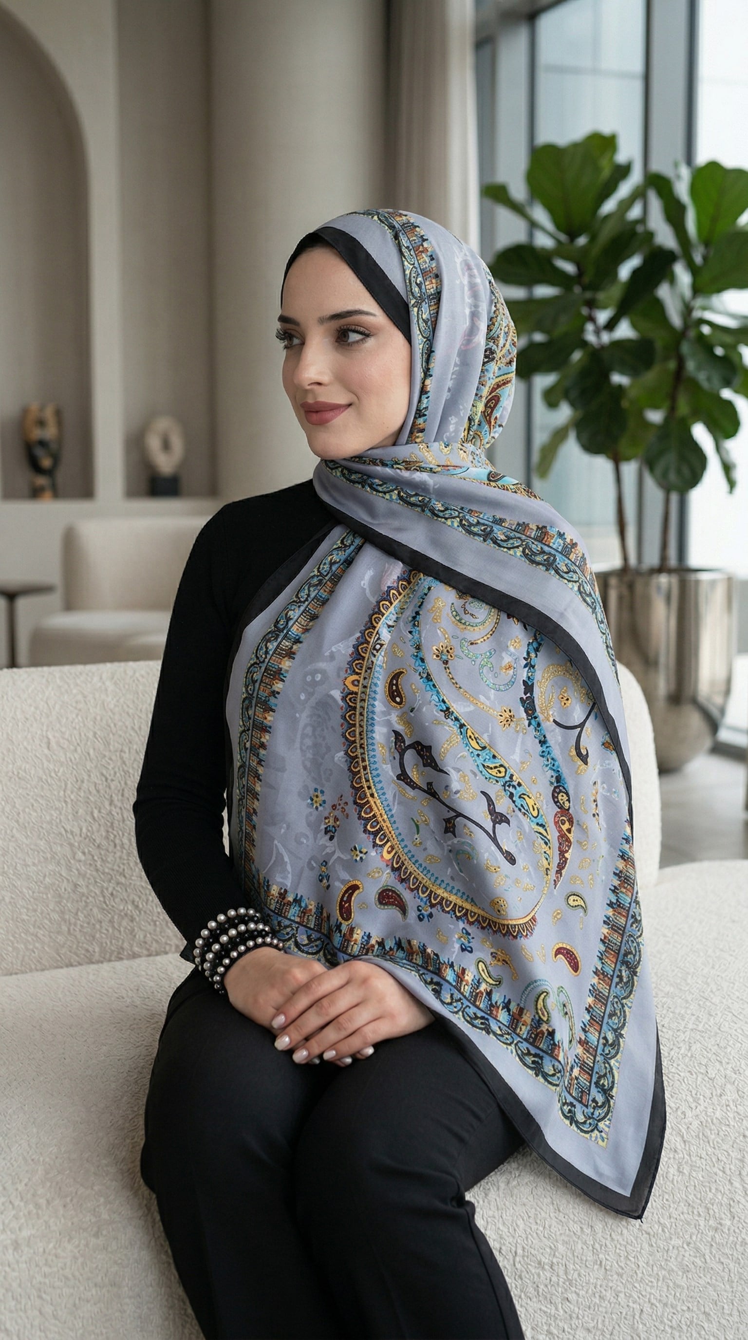 Desenli Soft Şal - 093
