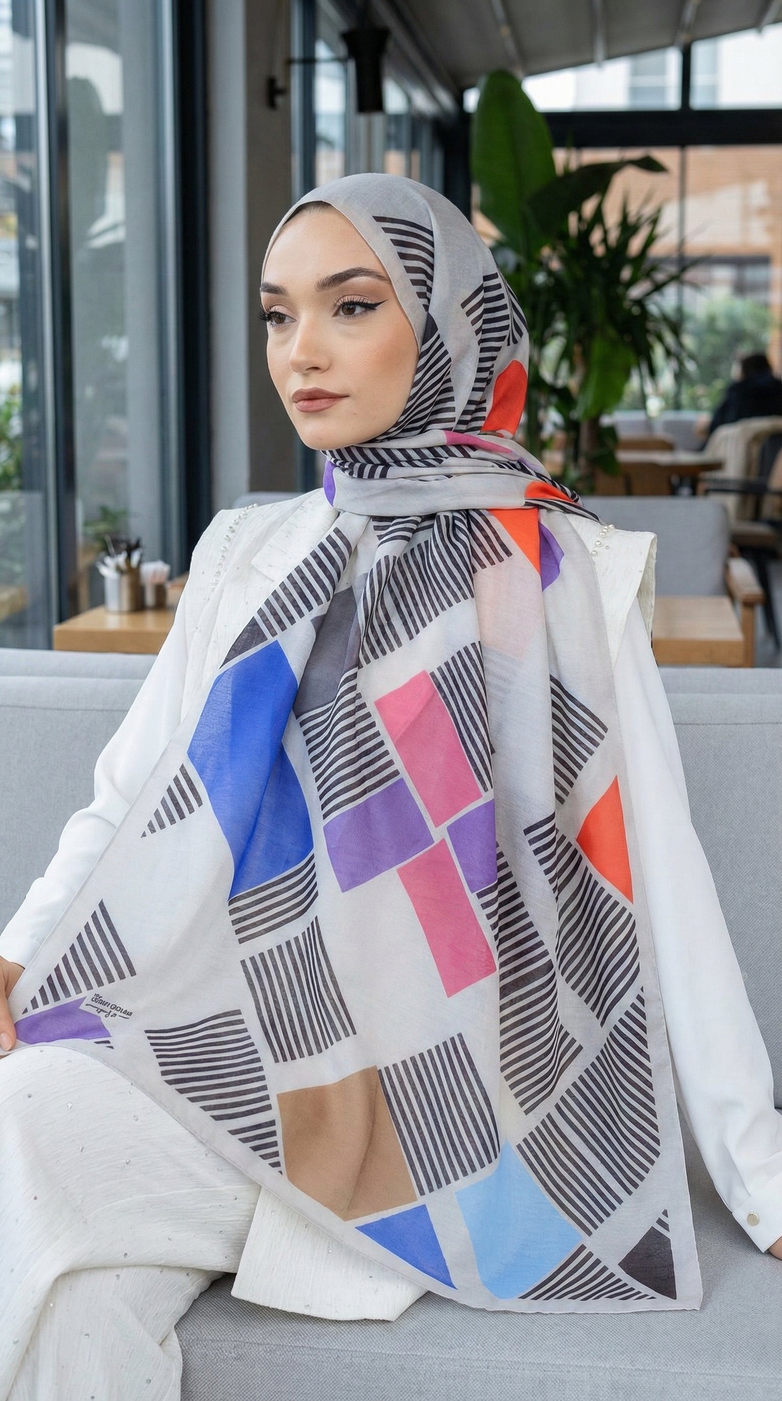 Desenli Soft Şal - 117