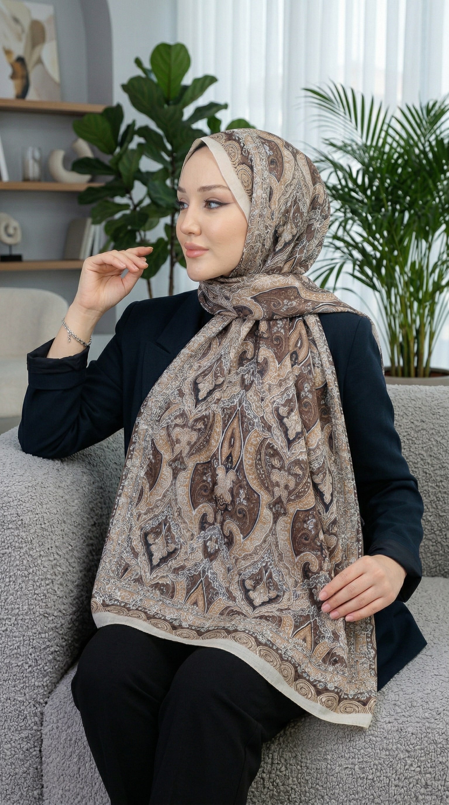 Desenli Soft Şal - 129