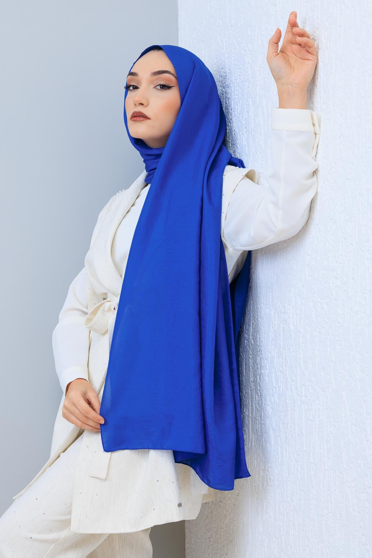 Hayal Şal - Saks Mavi