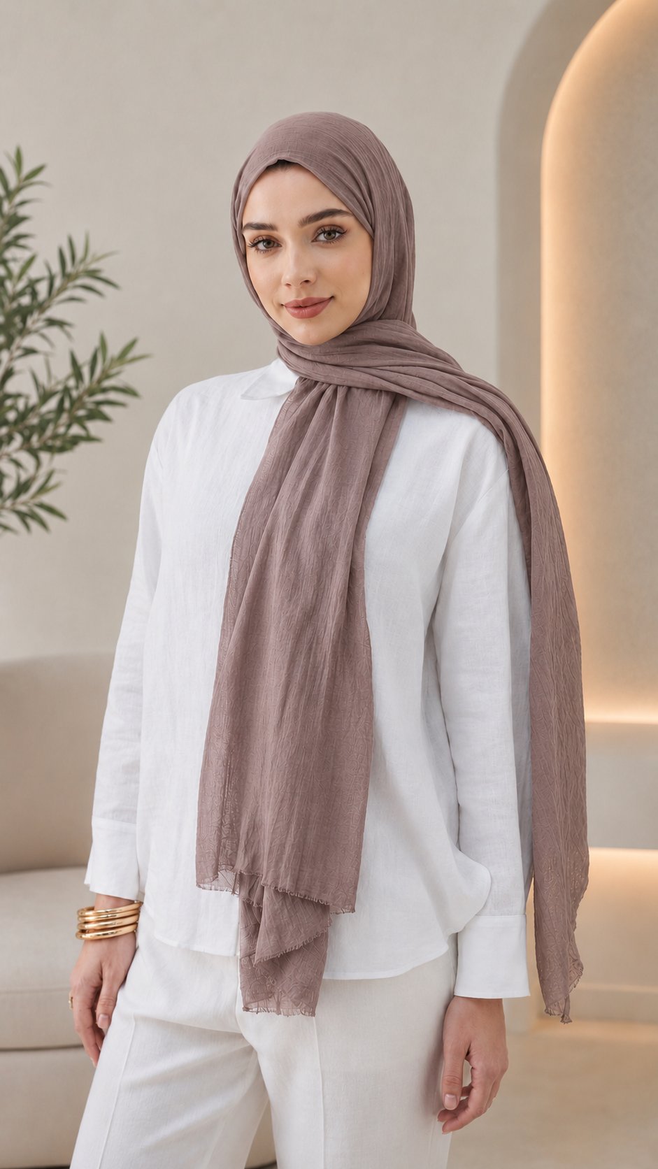 Vizon Düz Pamuk Comfort Şal - 024