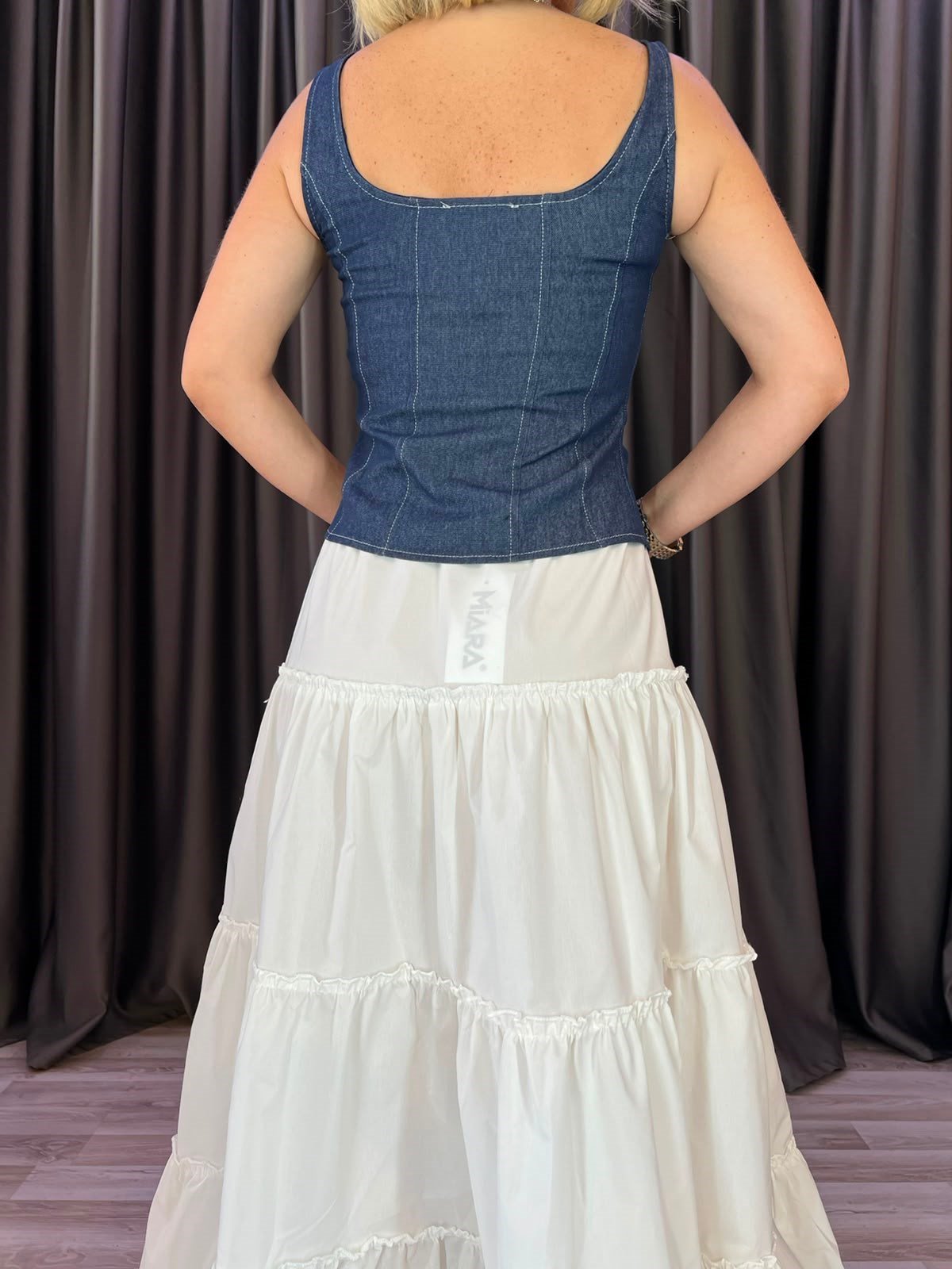 Korsajlı Fermuarlı Jean Fit Yelek 