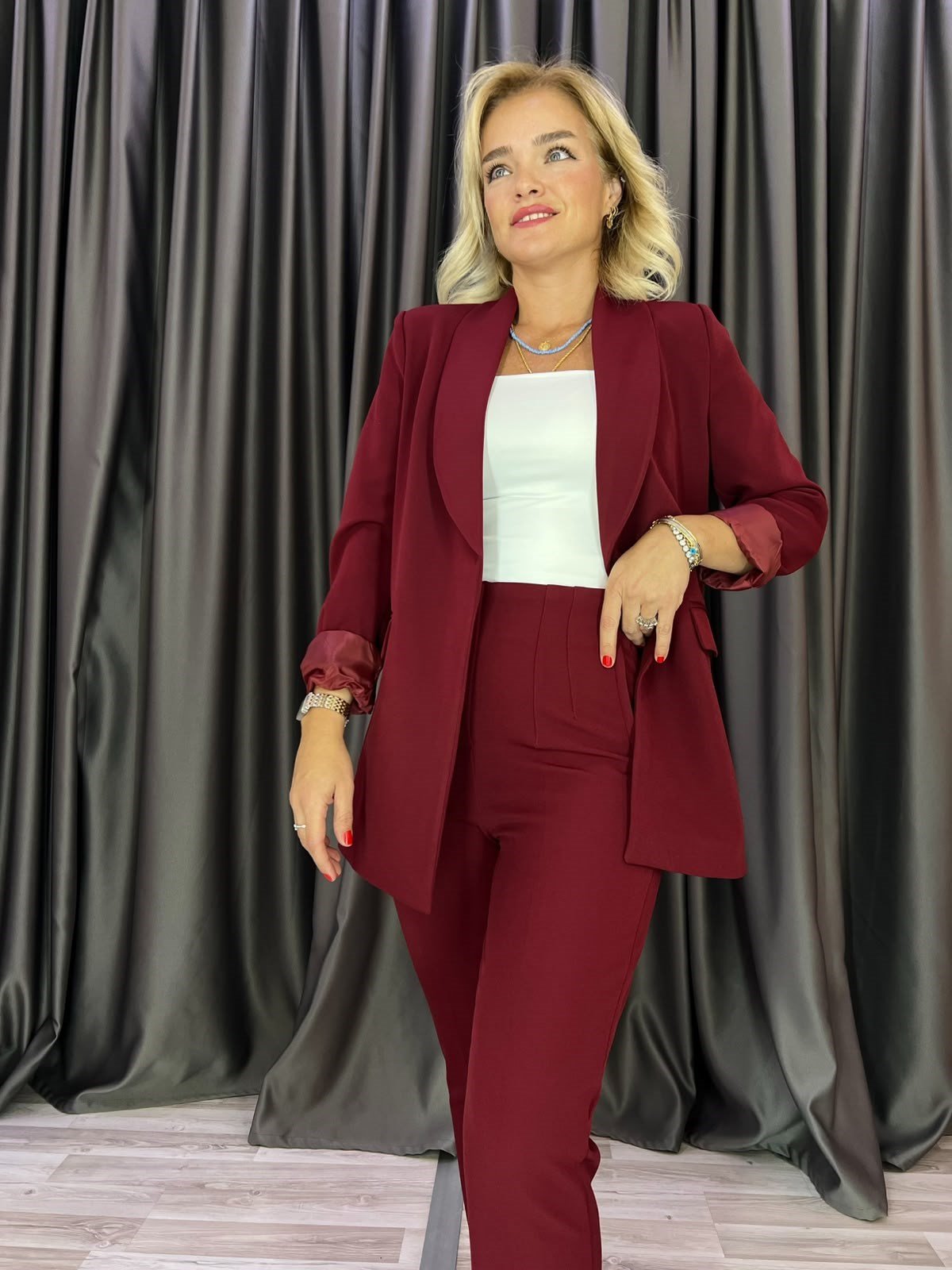 Zr Model Fılatolu Havuç Model Bordo Pantolon