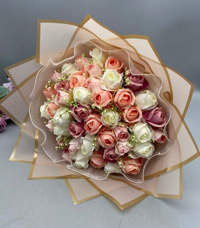 41 Pembe Beyaz Şakayık İsteme Çiçeği