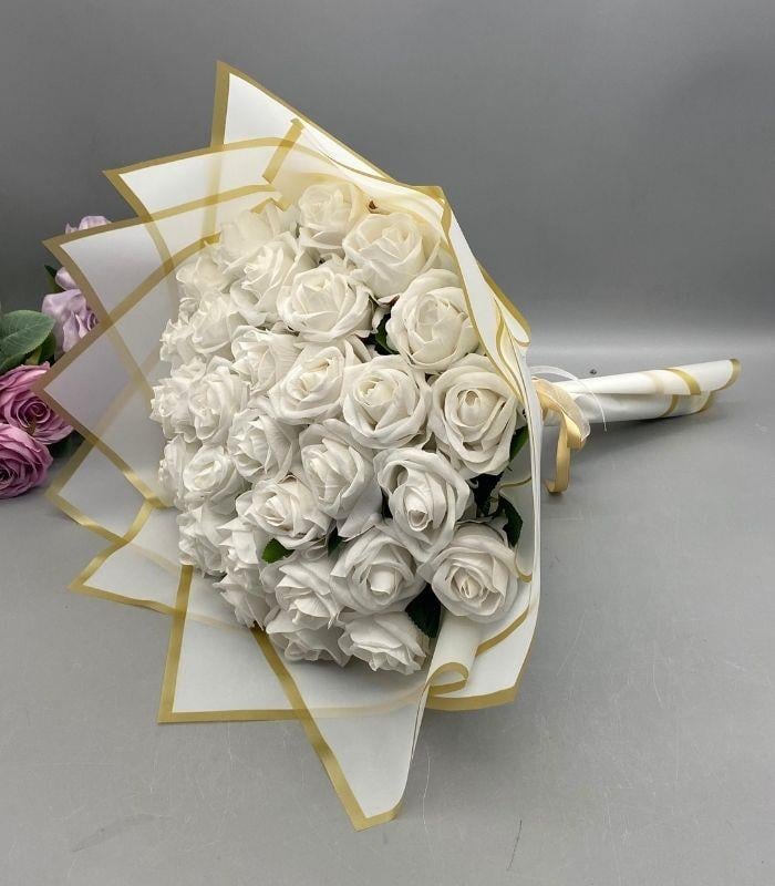 Gul Buket isteme cicegi, beyaz gul , buket kiz cicegi