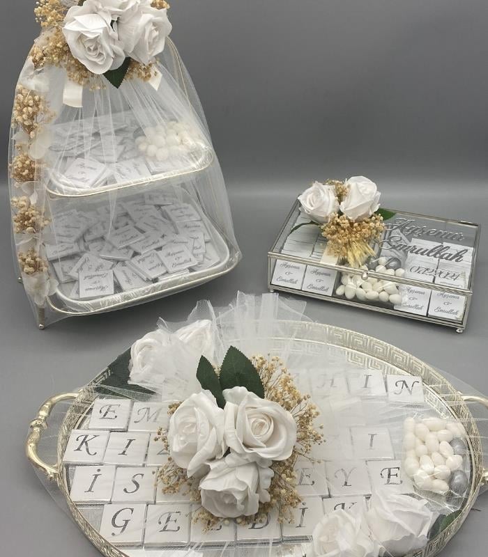 İsteme Çikolatası - Çikolata Kutusu, Çikolata Tepsisi ve İkramlık 3'lü Set