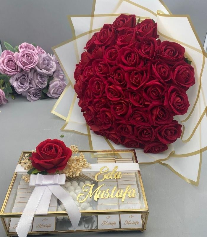 Kiz isteme cicegi 41 li kirmizi gul