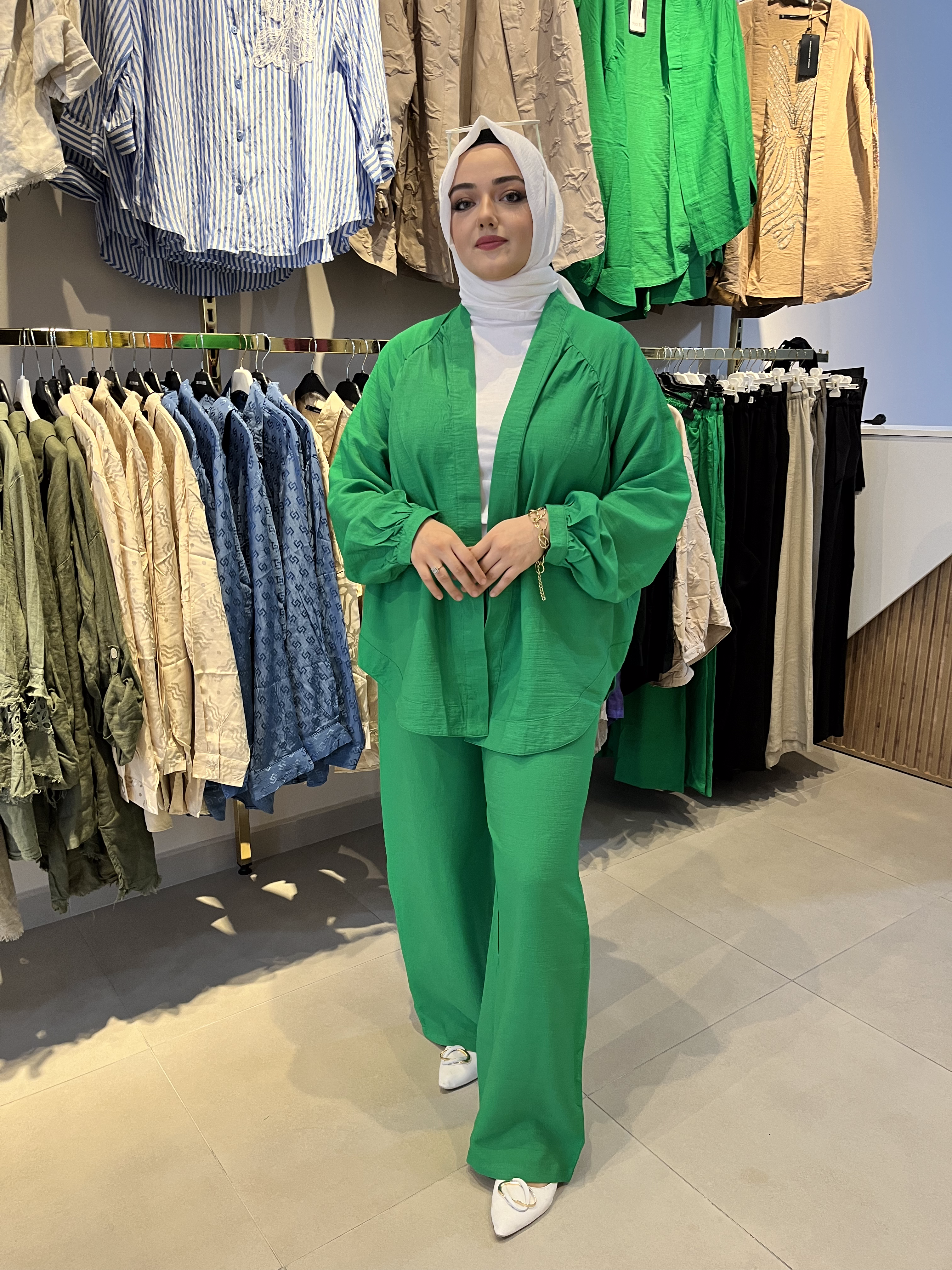 Benetton yeşil cepli oantolon 