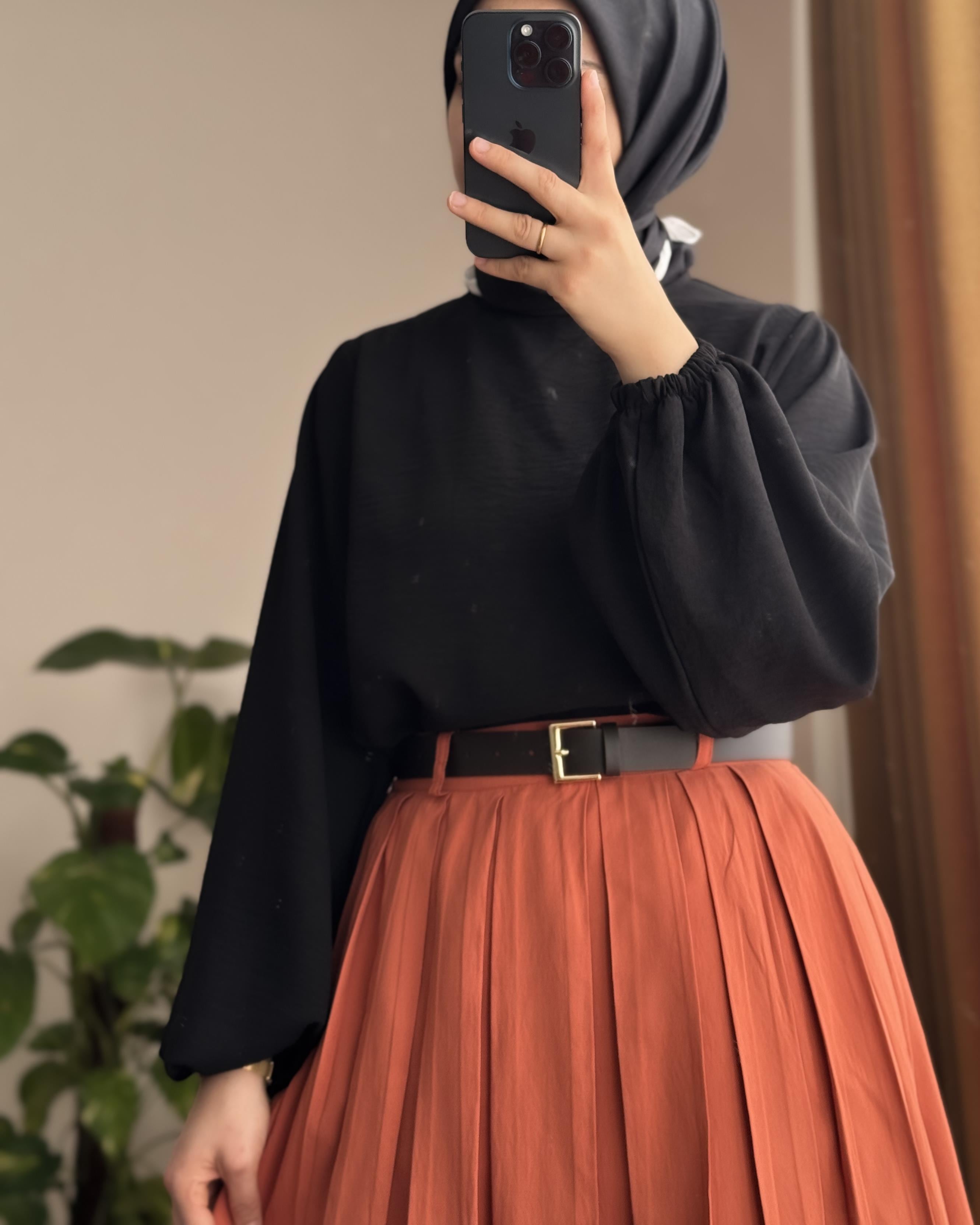 ANDE TESETTÜR, Balon Kol Gömlek, Balon Kol Gömlek- Siyah