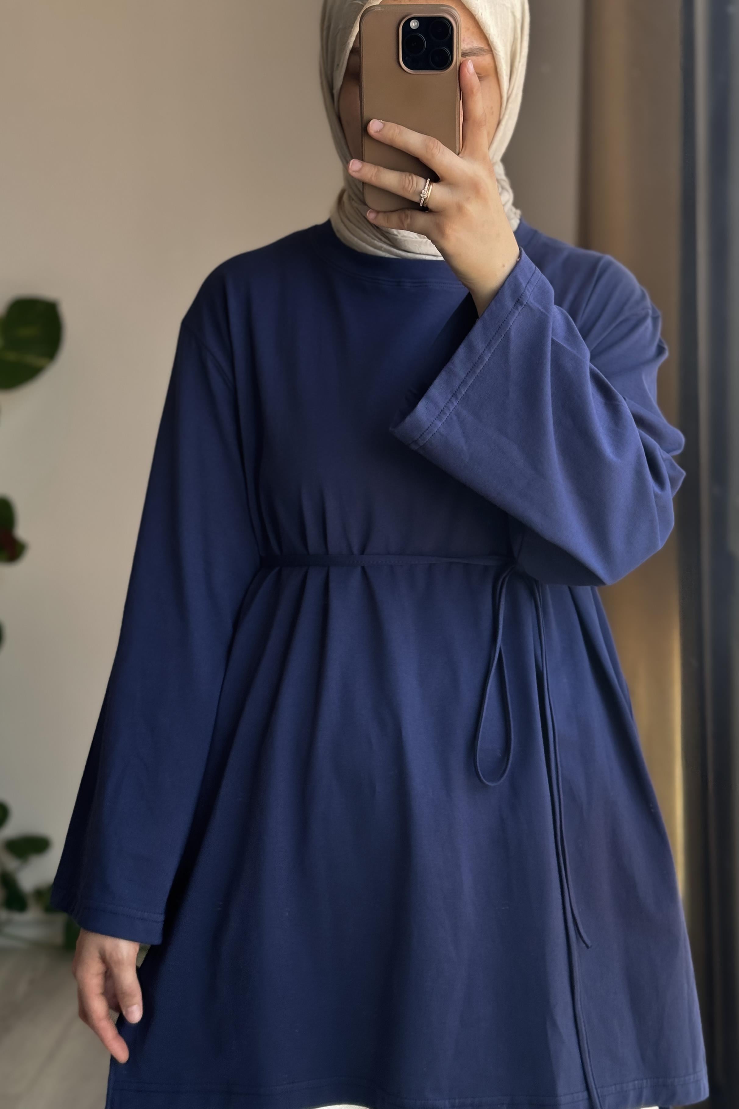 ANDE TESETTÜR, Basic Uzun Tişört, Basic Uzun Tişört - Lacivert