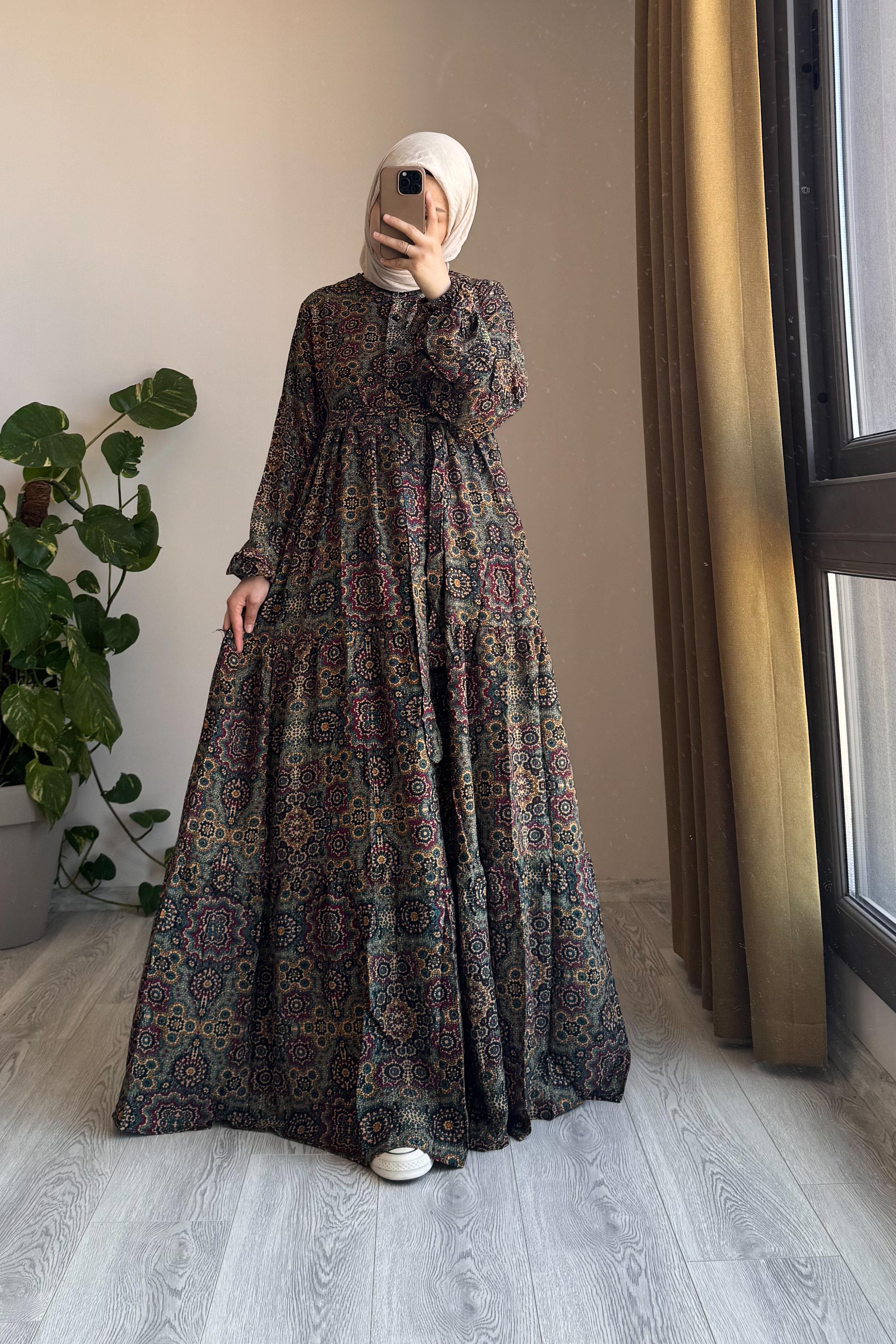 Ande Tesettür, Çiçek Bahçesi Elbise, Çiçek Bahçesi Elbise - 0002