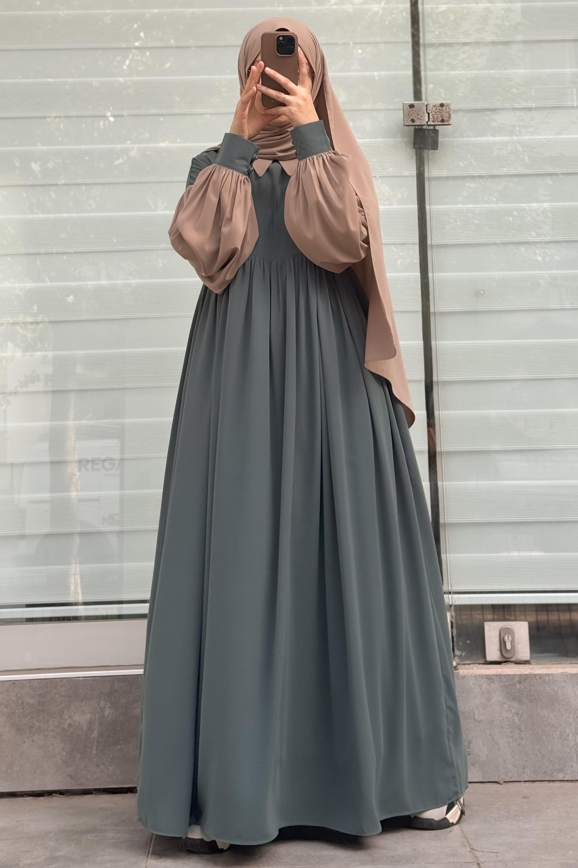 ANDE TESETTÜR, Hijabi Elbise, Hijabi Elbise- Mint yeşil