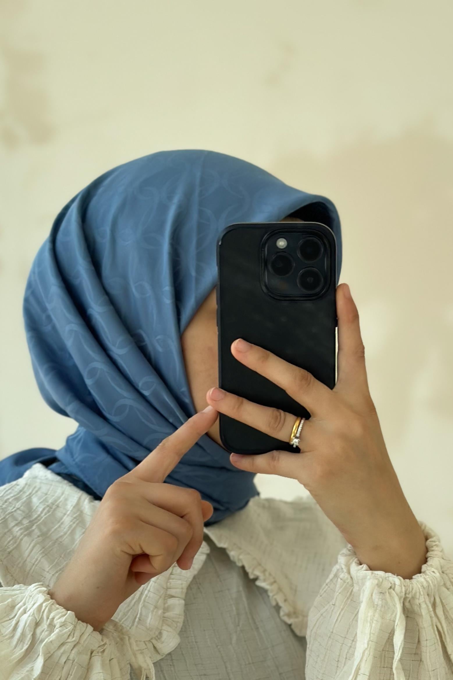 ANDE TESETTÜR, Jakarlı Eşarp, Jakarlı Eşarp - Bebe mavi