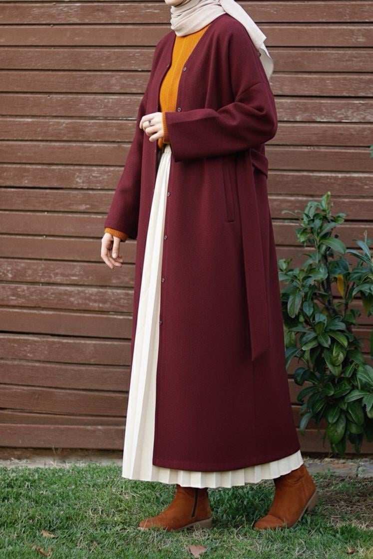 Ande Tesettür, Kaşe Ceket, Kaşe Ceket-Bordo