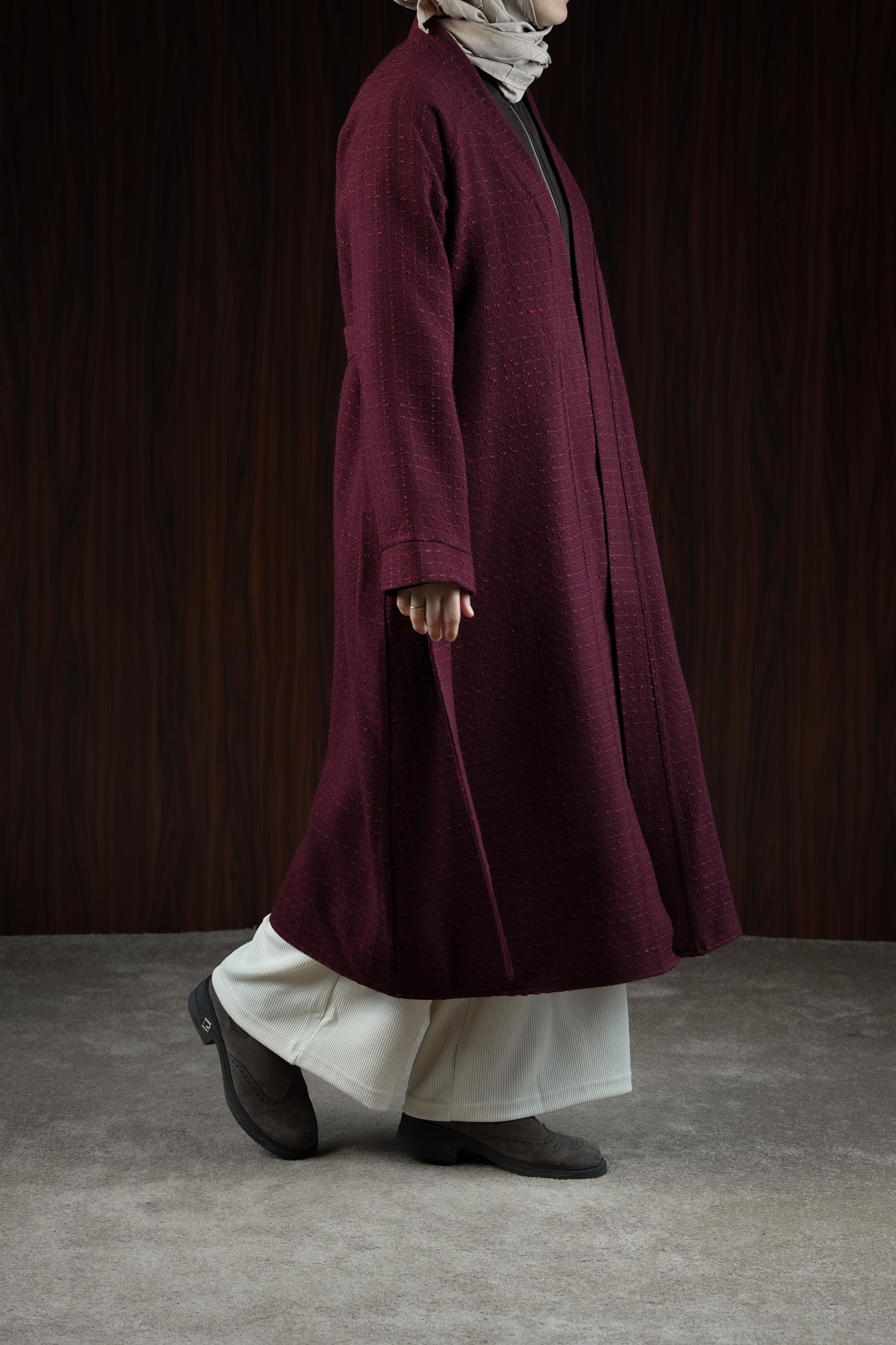 Ande Tesettür, Midi Boy Şanel Kimono, Midi Boy Şanel Kimono - Bordo