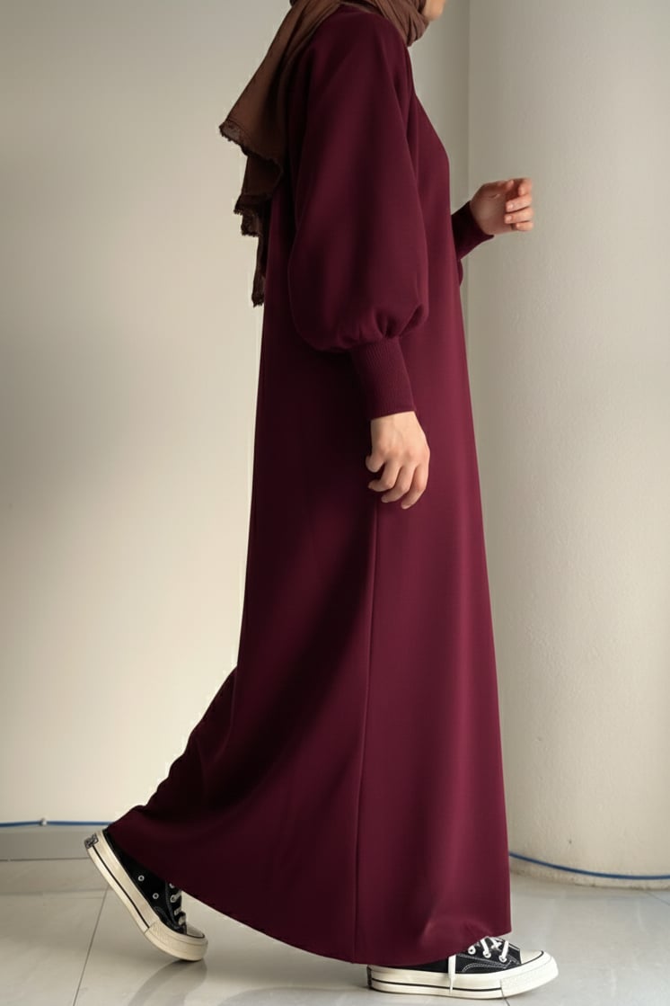 Ande Tesettür, Triko Elbise, Triko Elbise - Bordo
