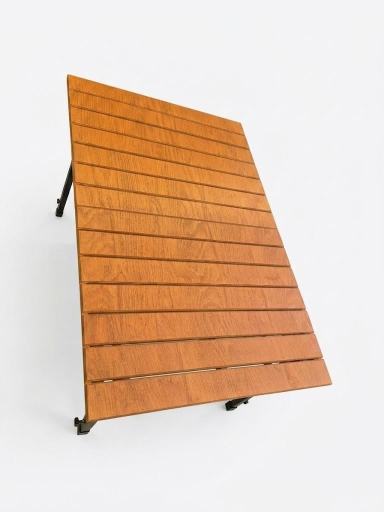 Çadır Dünyası Premium Katlanır Gürgen Kamp Masası (85x130 cm) - Ayarlanabilir Statik Boyalı Metal Ayaklı, 6 Kişilik Lüks Bahçe ve Piknik Masası (Çantalı)