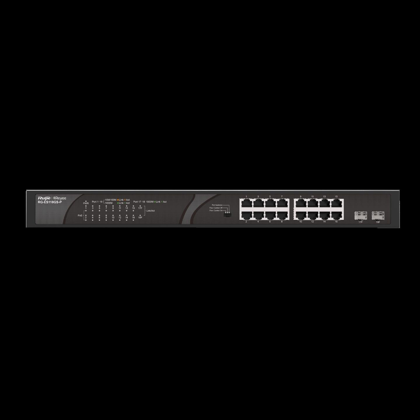 RUİJİE-REYEE RG-ES118GS-P 16XGE 2XGE F.GİGABİT 247W POE SWİTCH