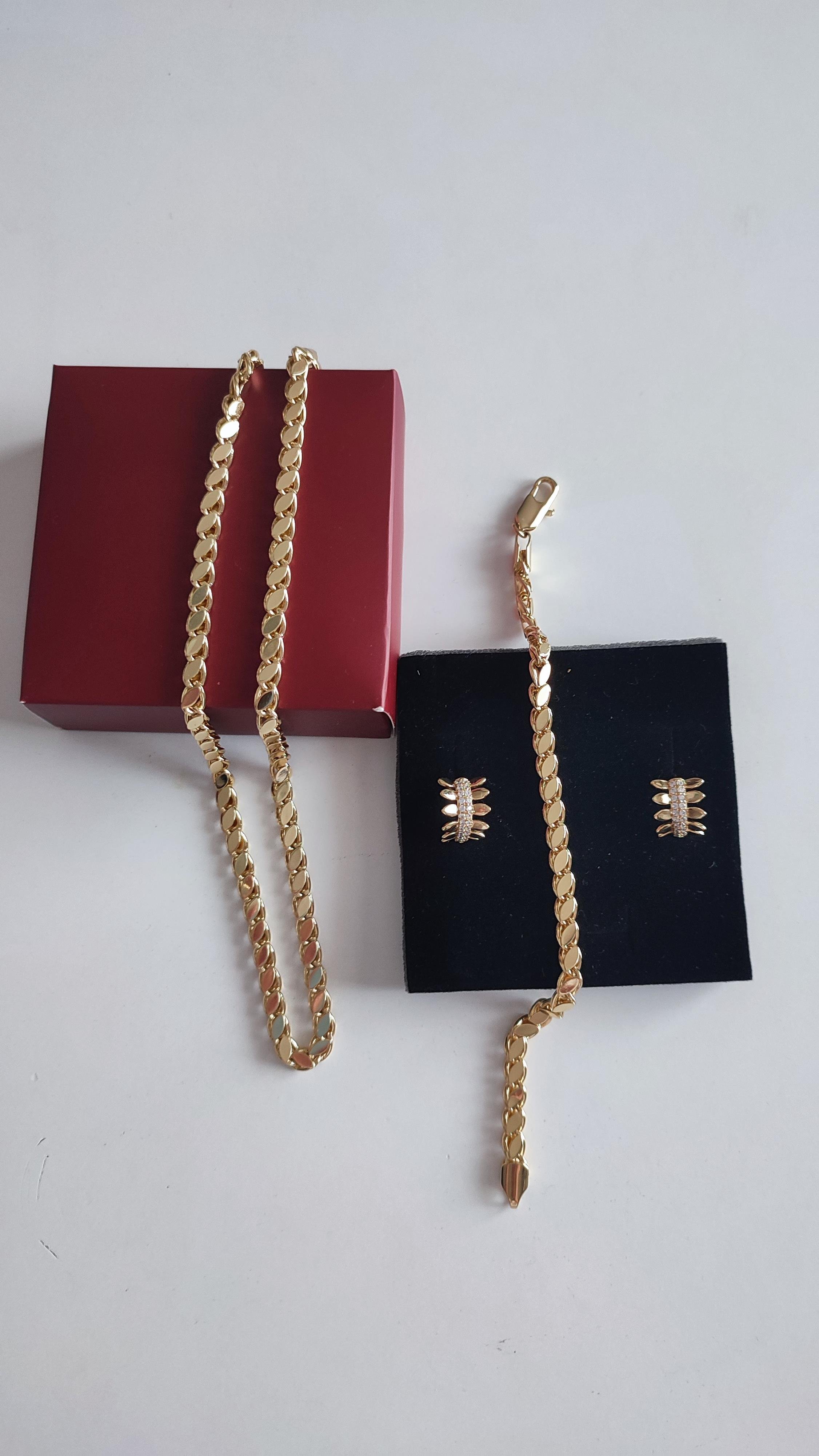 ARPA ZİNCİR KOLYE/ BİLEKLİK/KÜPE KOMBİNİ 