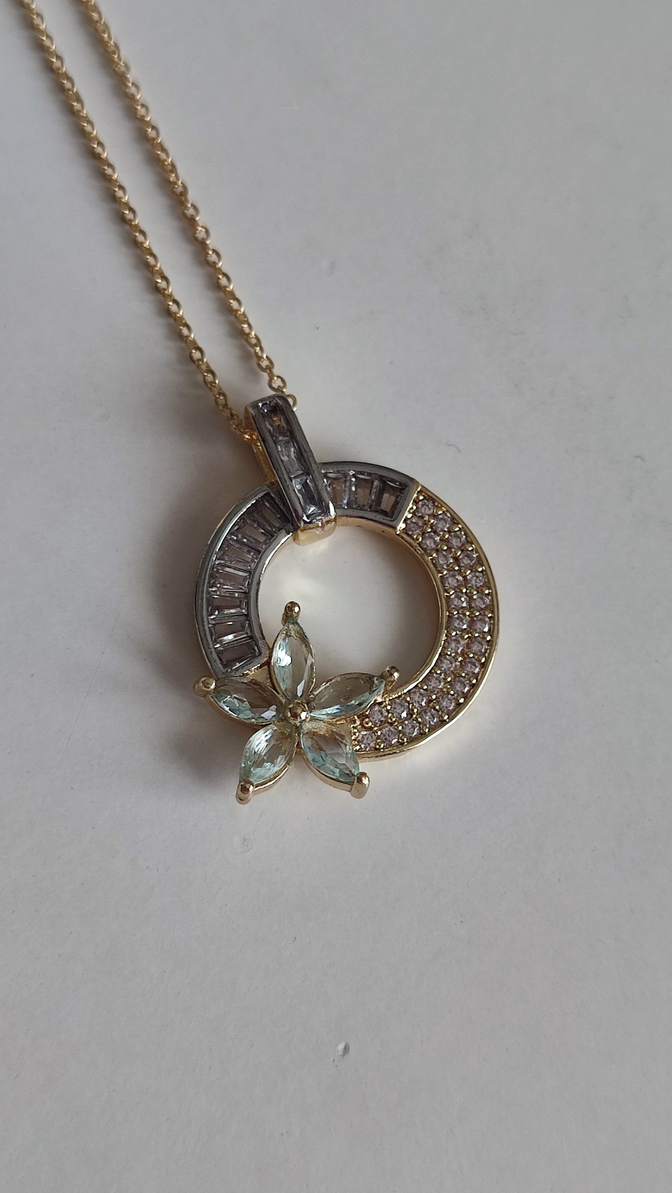 ÇELİK 14K ÇİÇEKLİ KOLYE (48 CM)