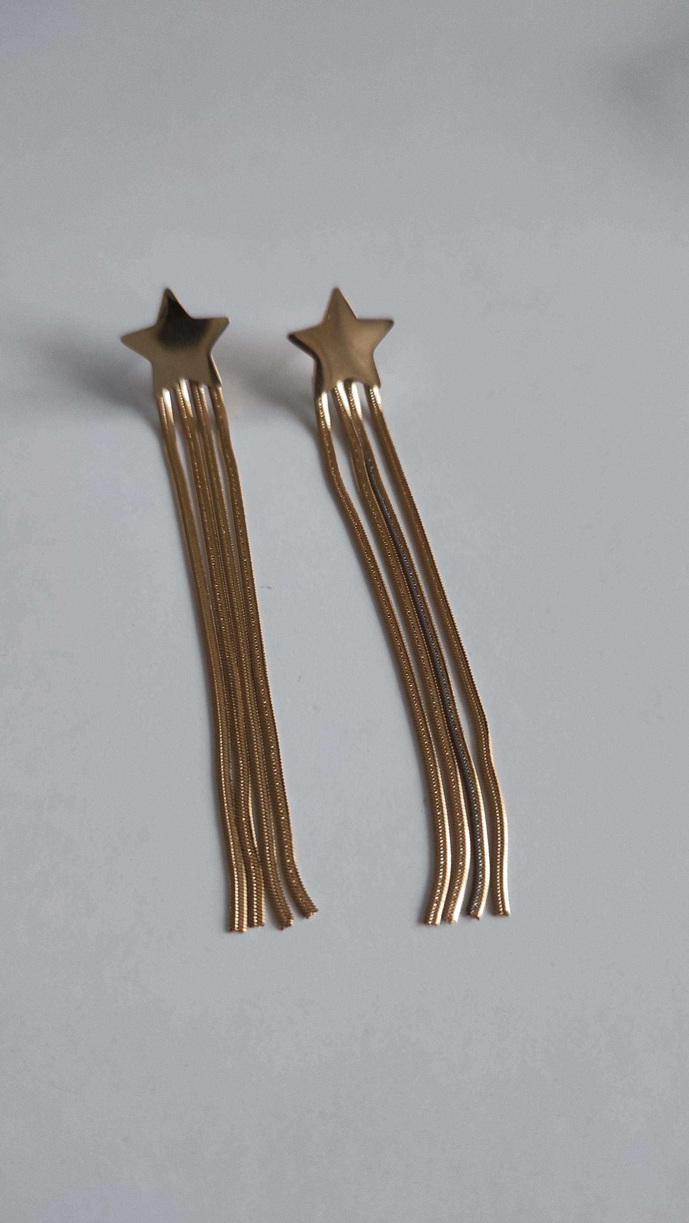 ÇELİK GOLD İTALYAN EZME SALLANTILI YILDIZ KÜPE 