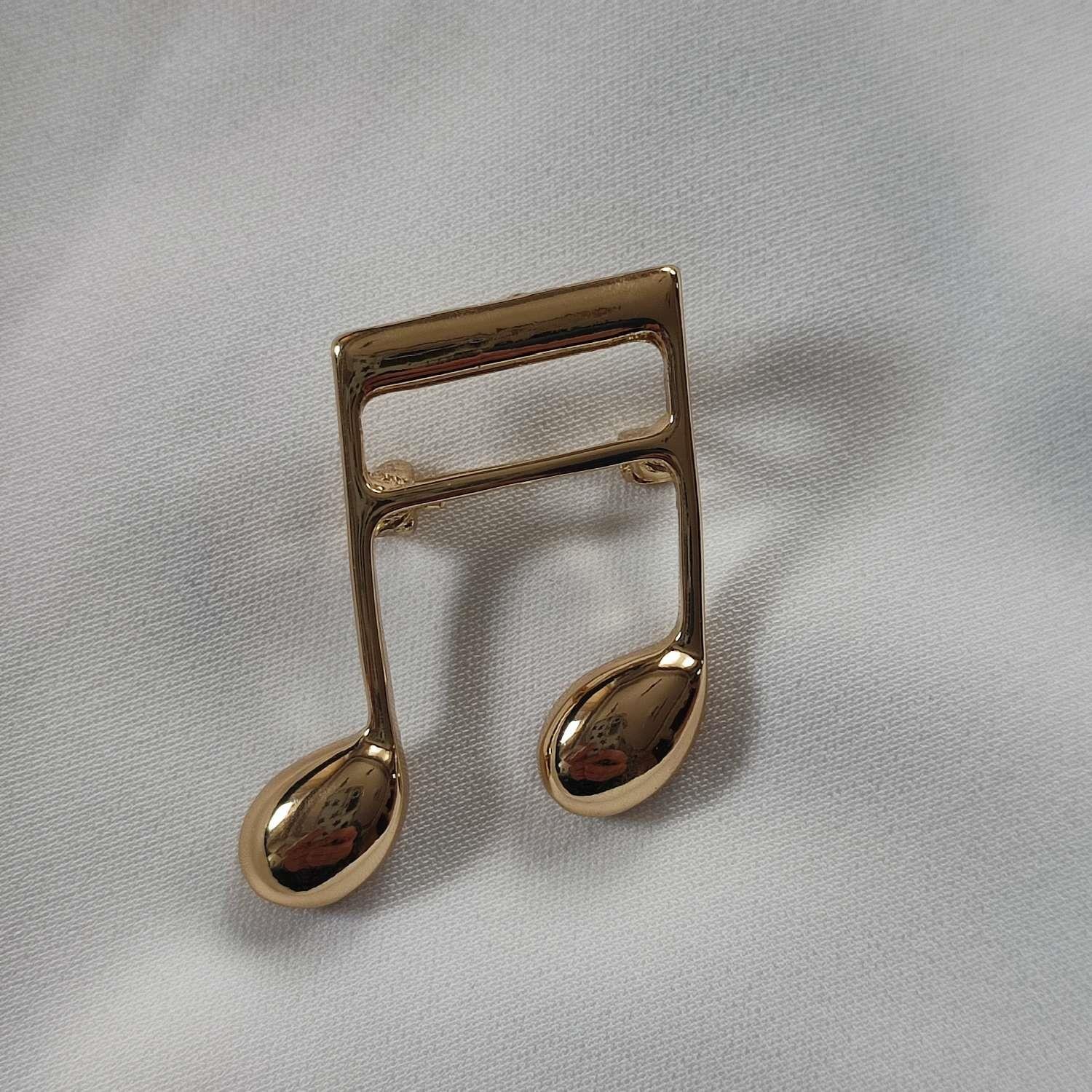 Çelik Gold Müzik Notası Broş 