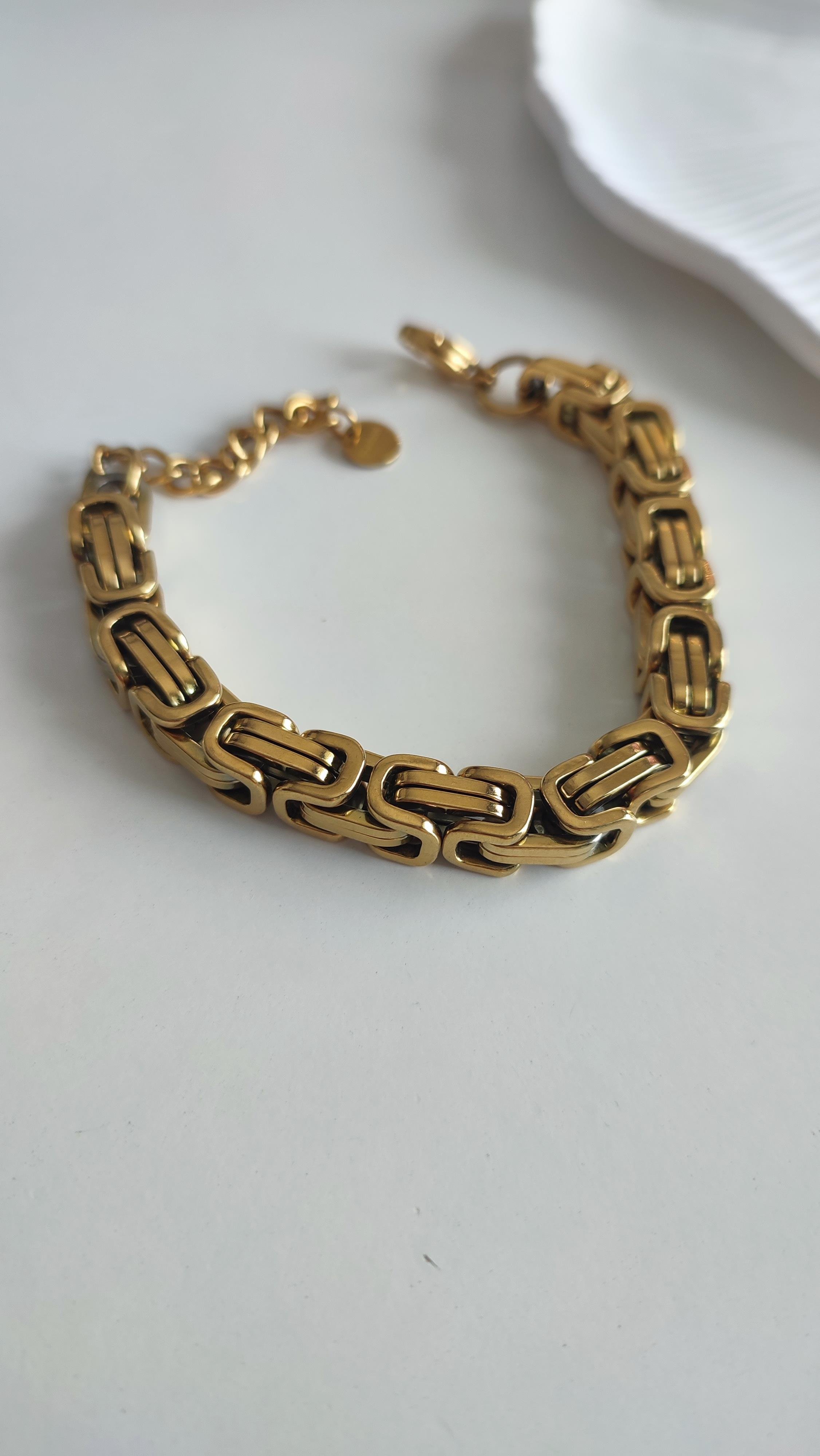 Çelik Kalın Bileklik(gold)