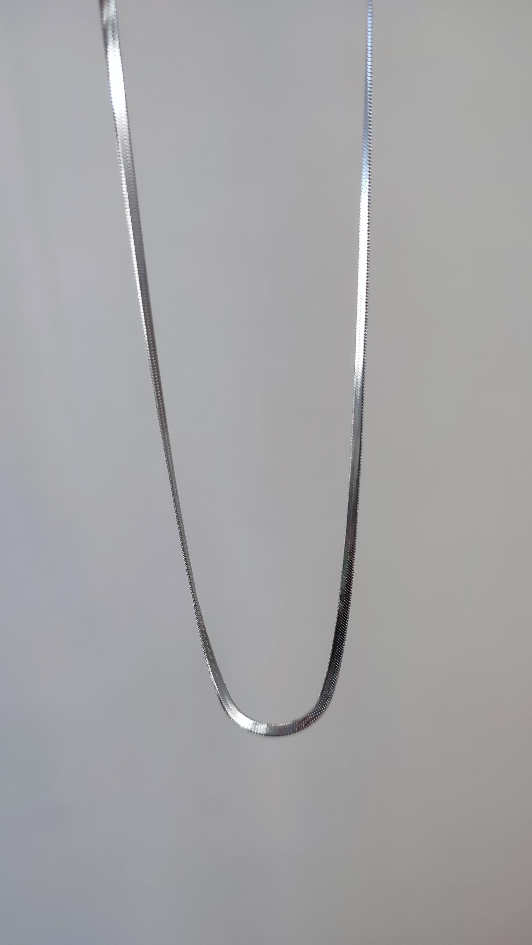 ÇELİK SİLVER EZME KOLYE (60 CM)