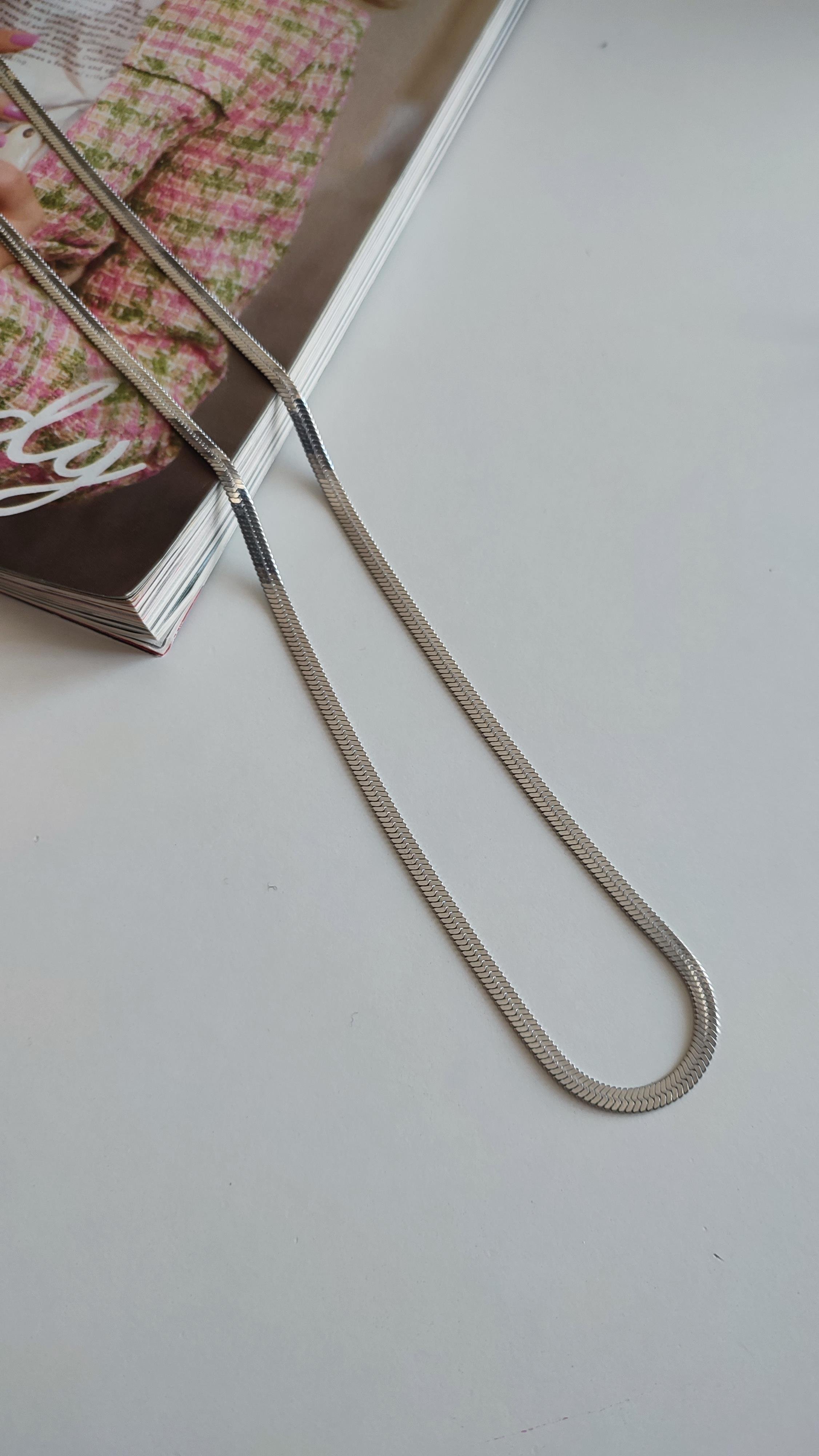 Çelik Silver Ezme Zincir (67 cm)