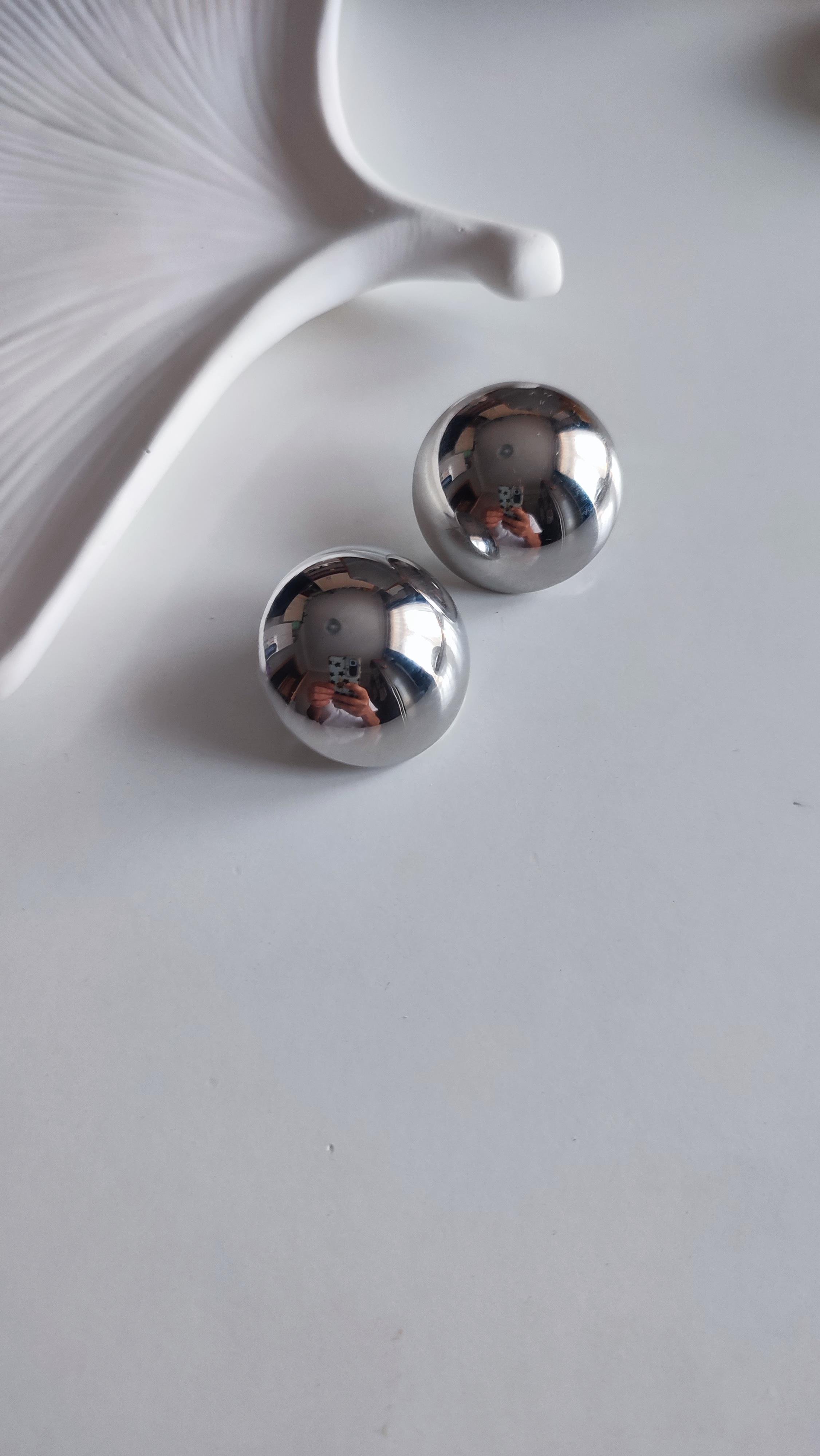 İthal Silver Top Küpe 