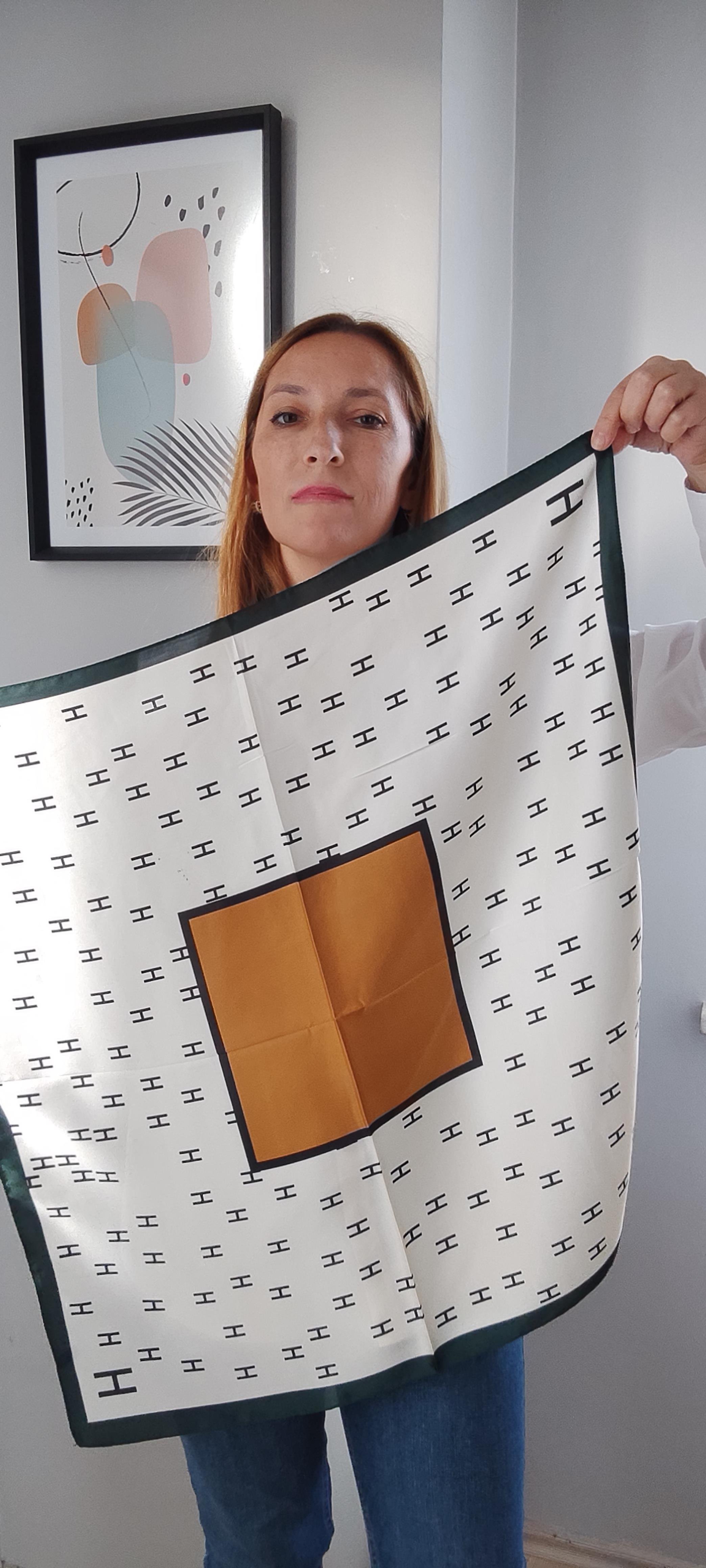 KREM&KAHVE H MODEL FULAR (70*70)