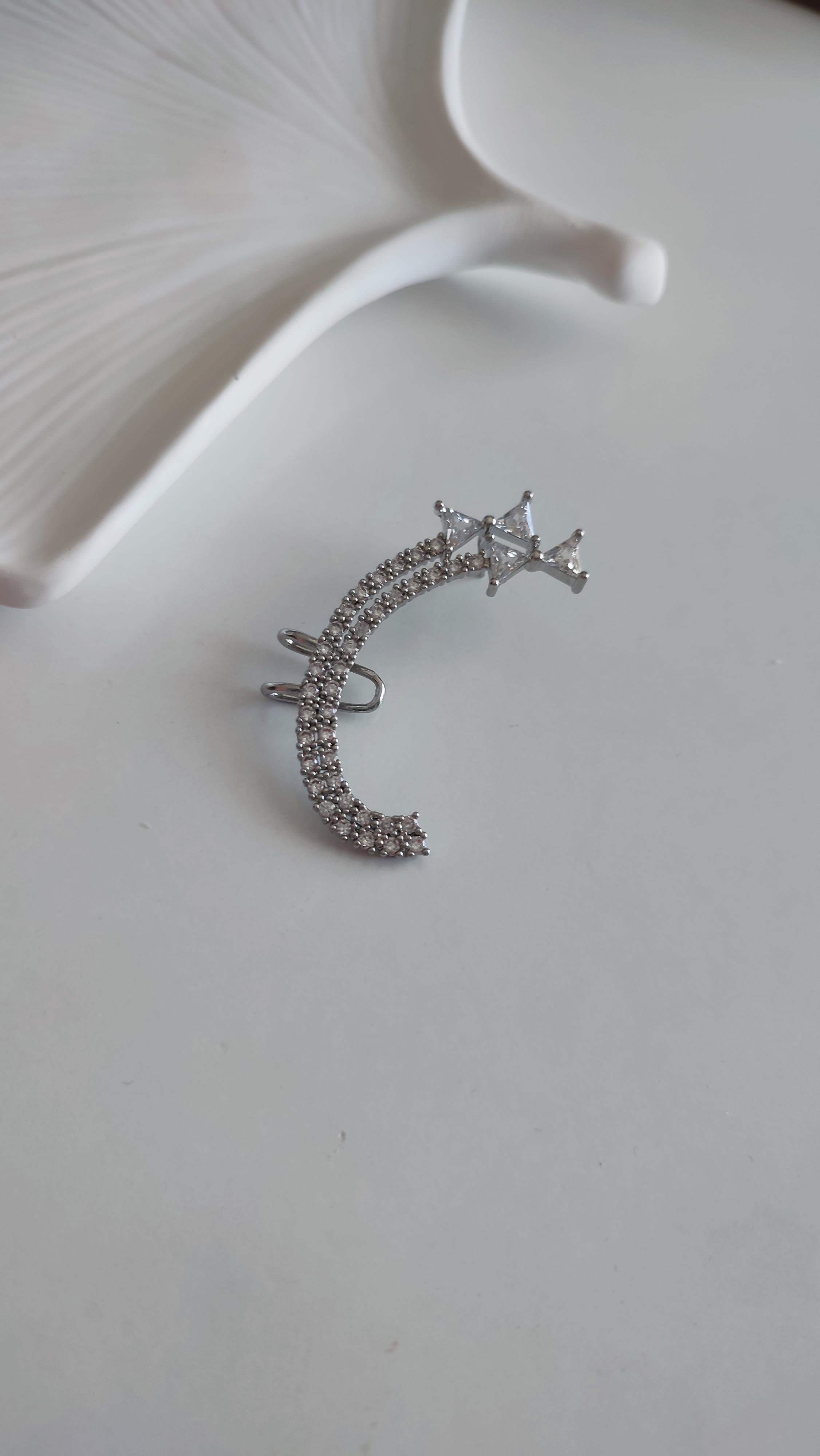 SİLVER TAŞLI FİYONK EARCUFF