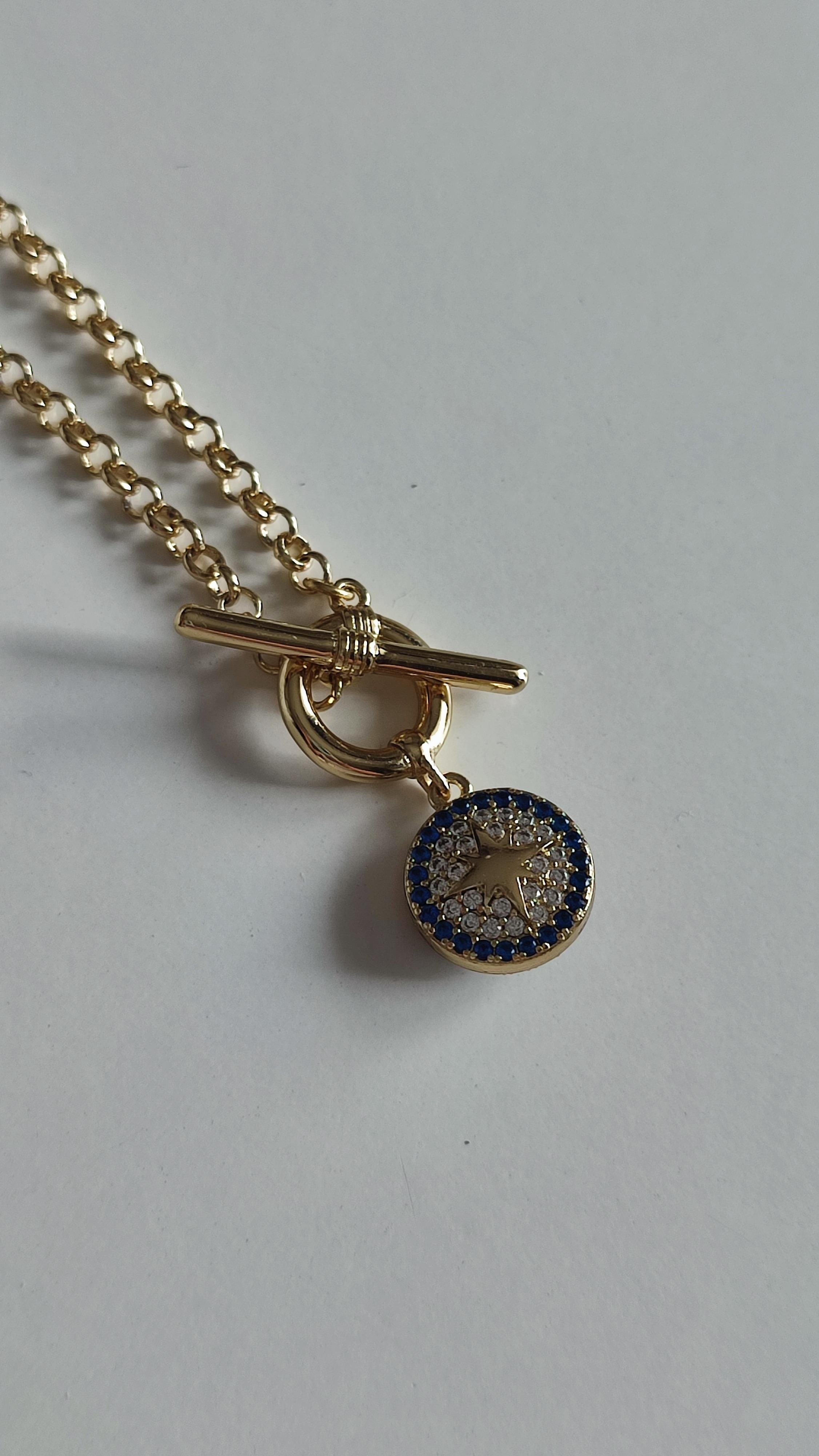 XP 14K GOLD RENKLİ KUTUP YILDIZLI DÜMEN KİLİT KOLYE (47 cm)