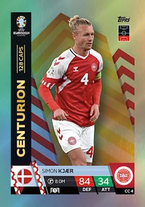 Match Attax Euro 2024 Futbol Kartları Centurion Simon Kjaer CC04