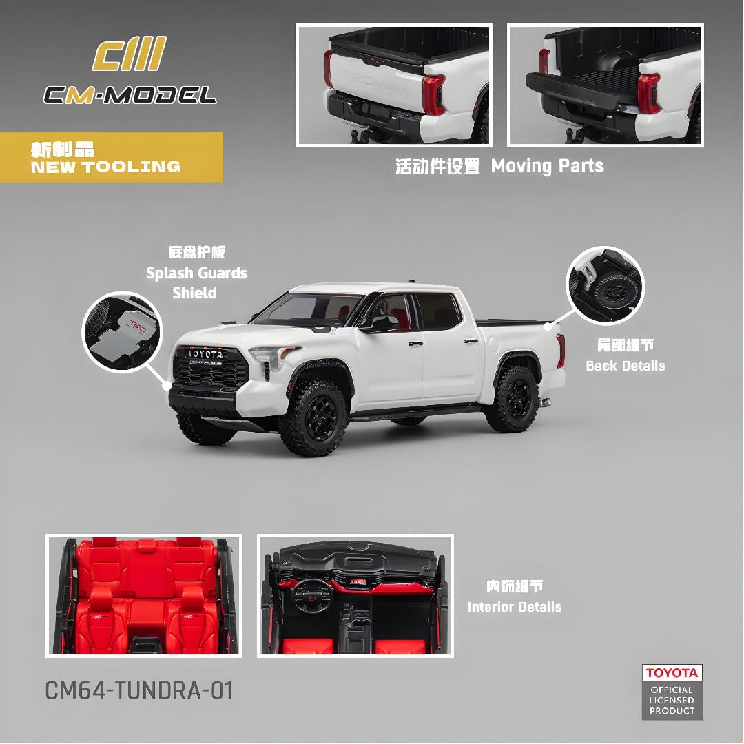  CM Model 1:64 Toyota Tundra White - CM64-Tundra-01