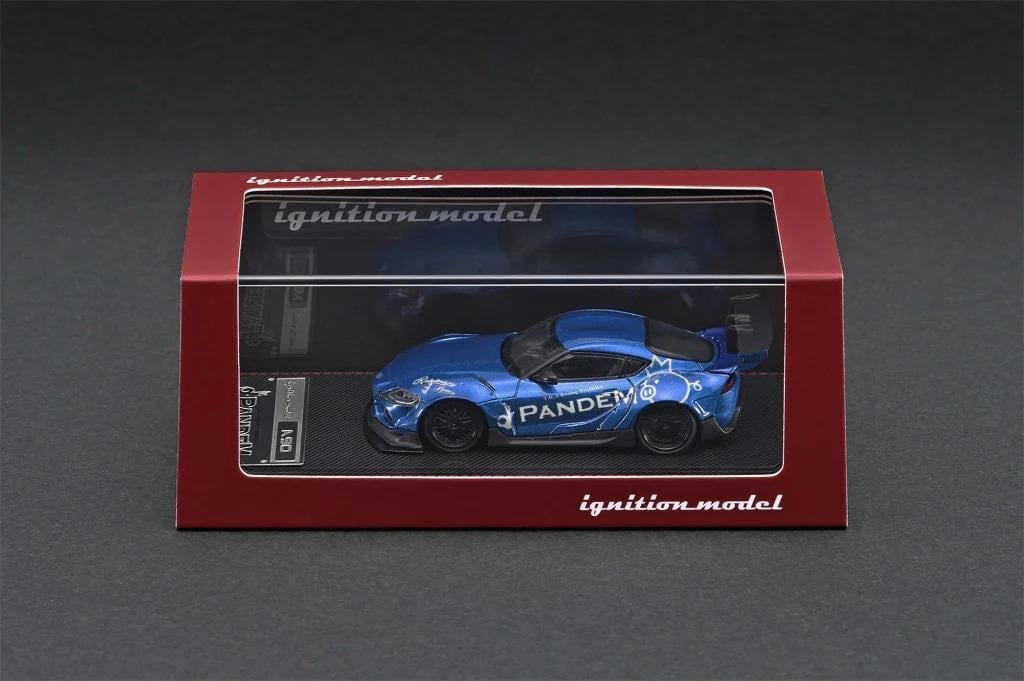 1/64 Pandem Toyota Supra A90 Blue Metallic Diecast Scale Model Car