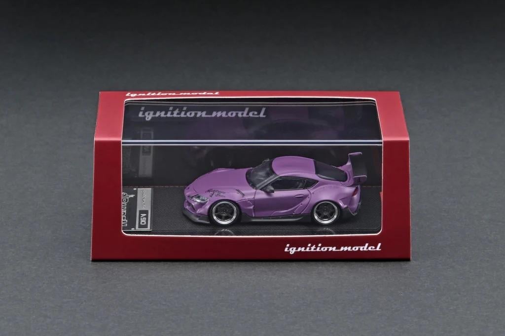 1/64 Pandem Toyota Supra A90 Matte Purple Diecast Scale Model Car