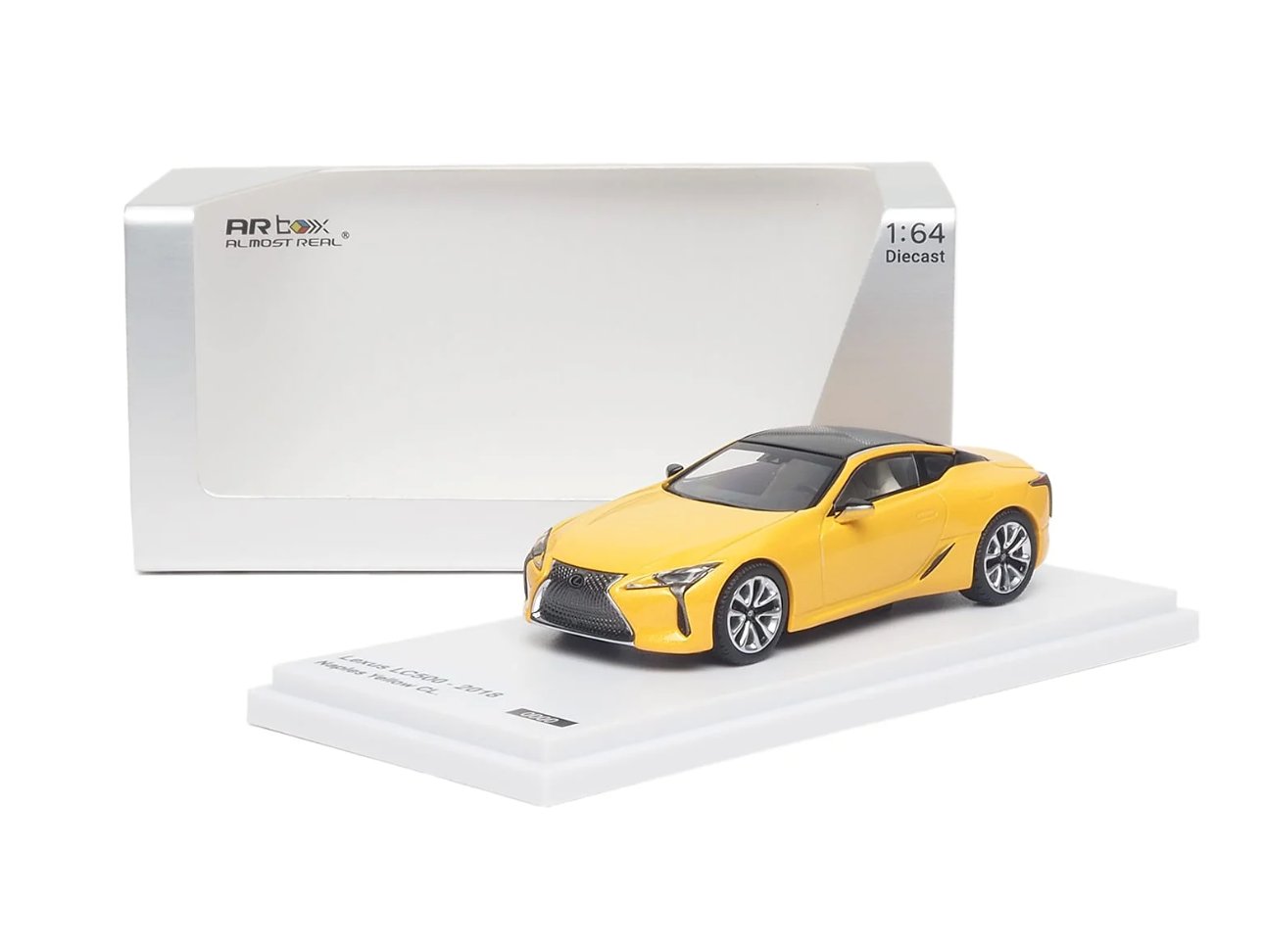Almost Real ARBox 1/64 Lexus LC500 2018 Naples Yellow CL Diecast Model
