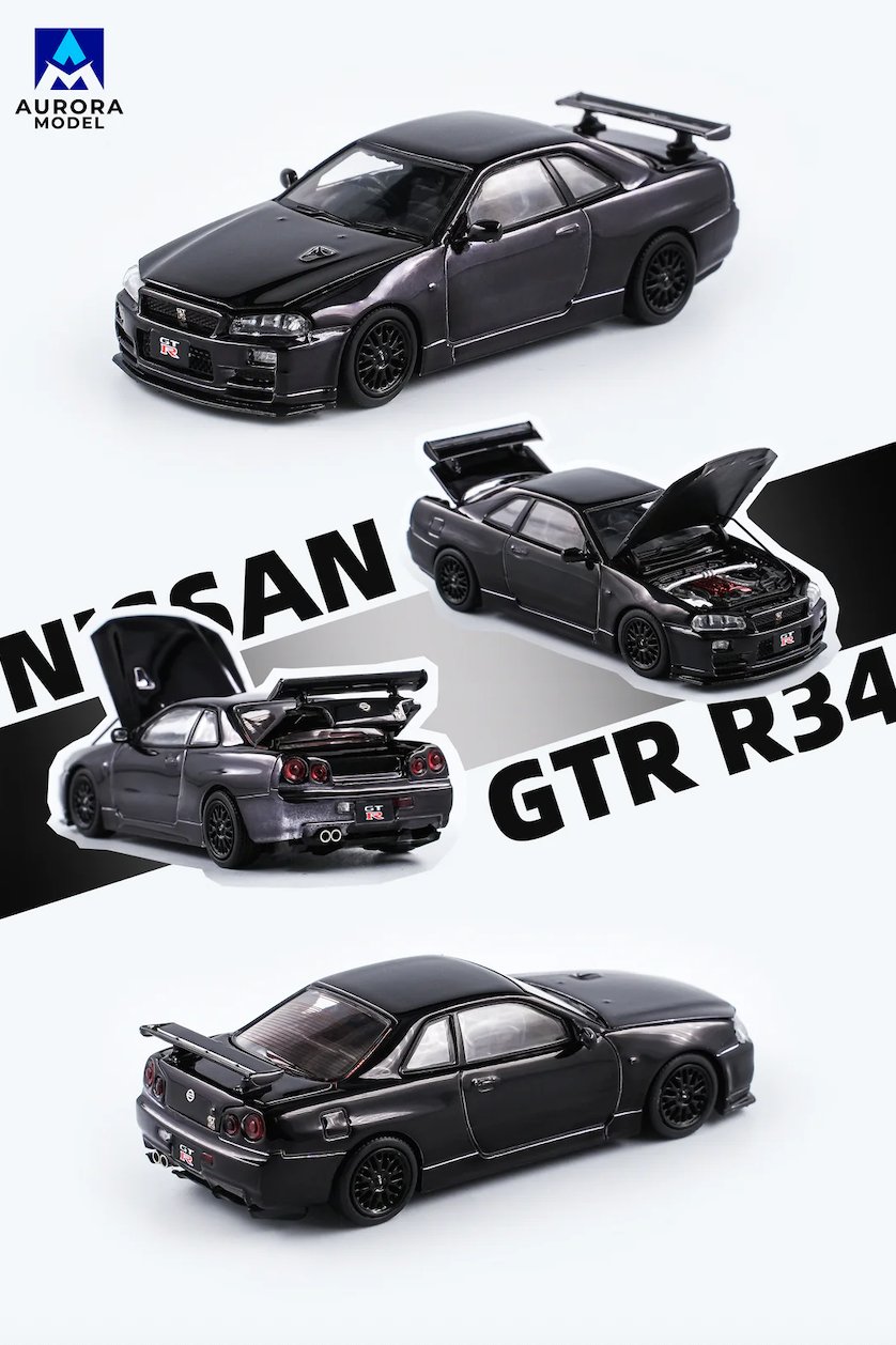 Aurora Model 1:64 Nissan GT-R R34 ALL IN TUNING Exhibition Limited Edition 