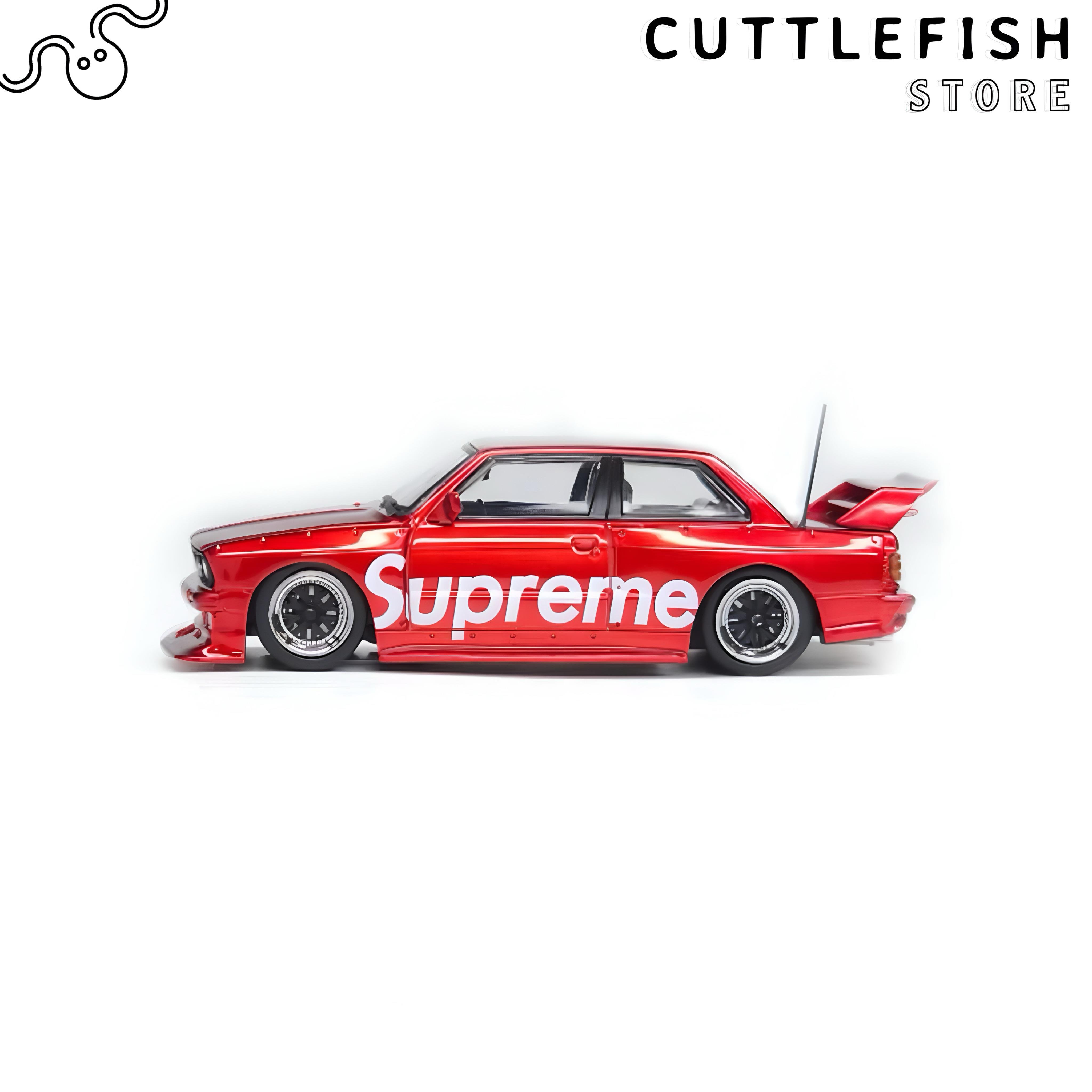 BMW LTO E30, Metallic Red- Supreme Livery 1:64 Diecast Model Car by Street Weapon