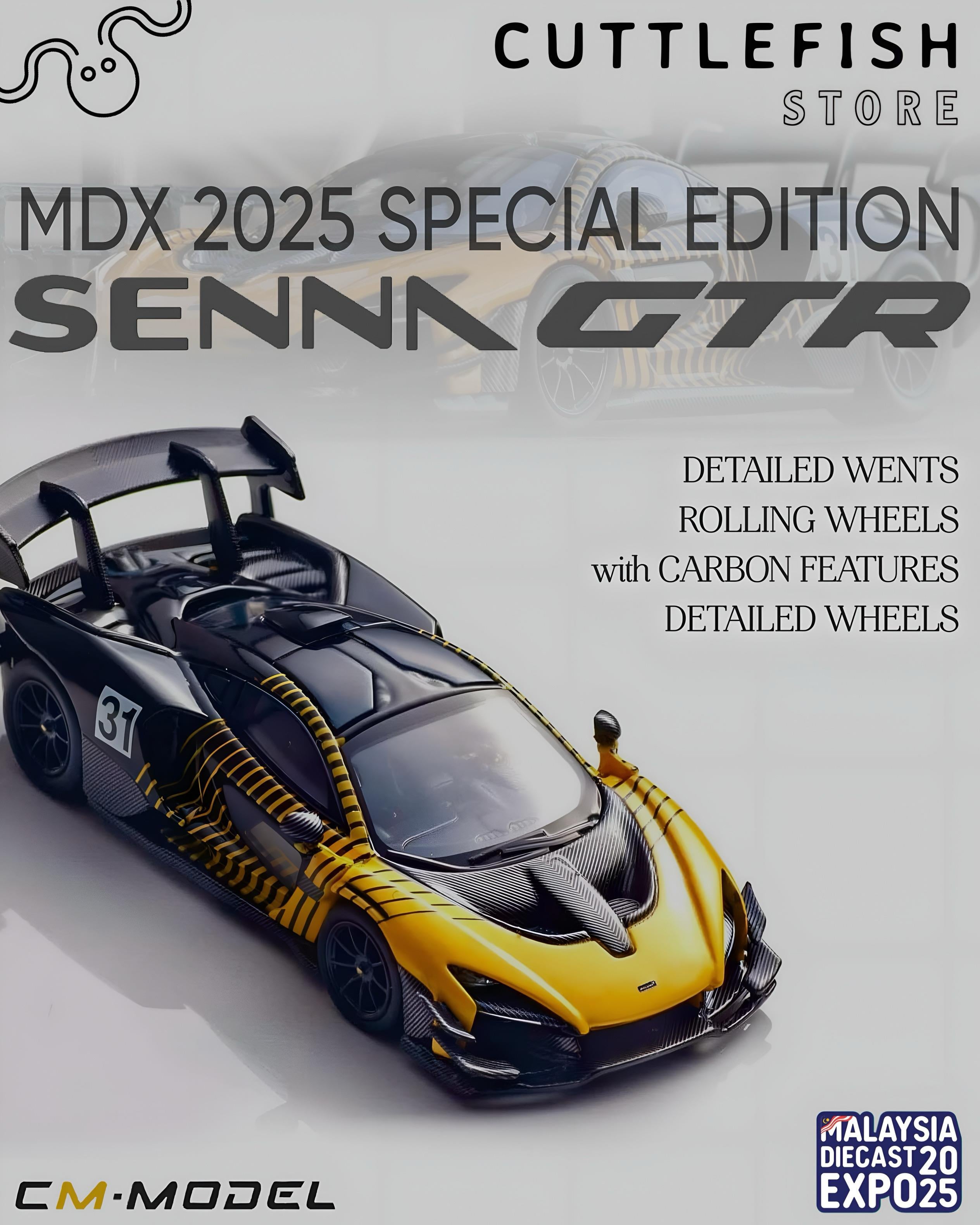 CM Model 1:64 Diecast Model Car - Mclaren SennaGTR MDX2025 (Limited 1000))