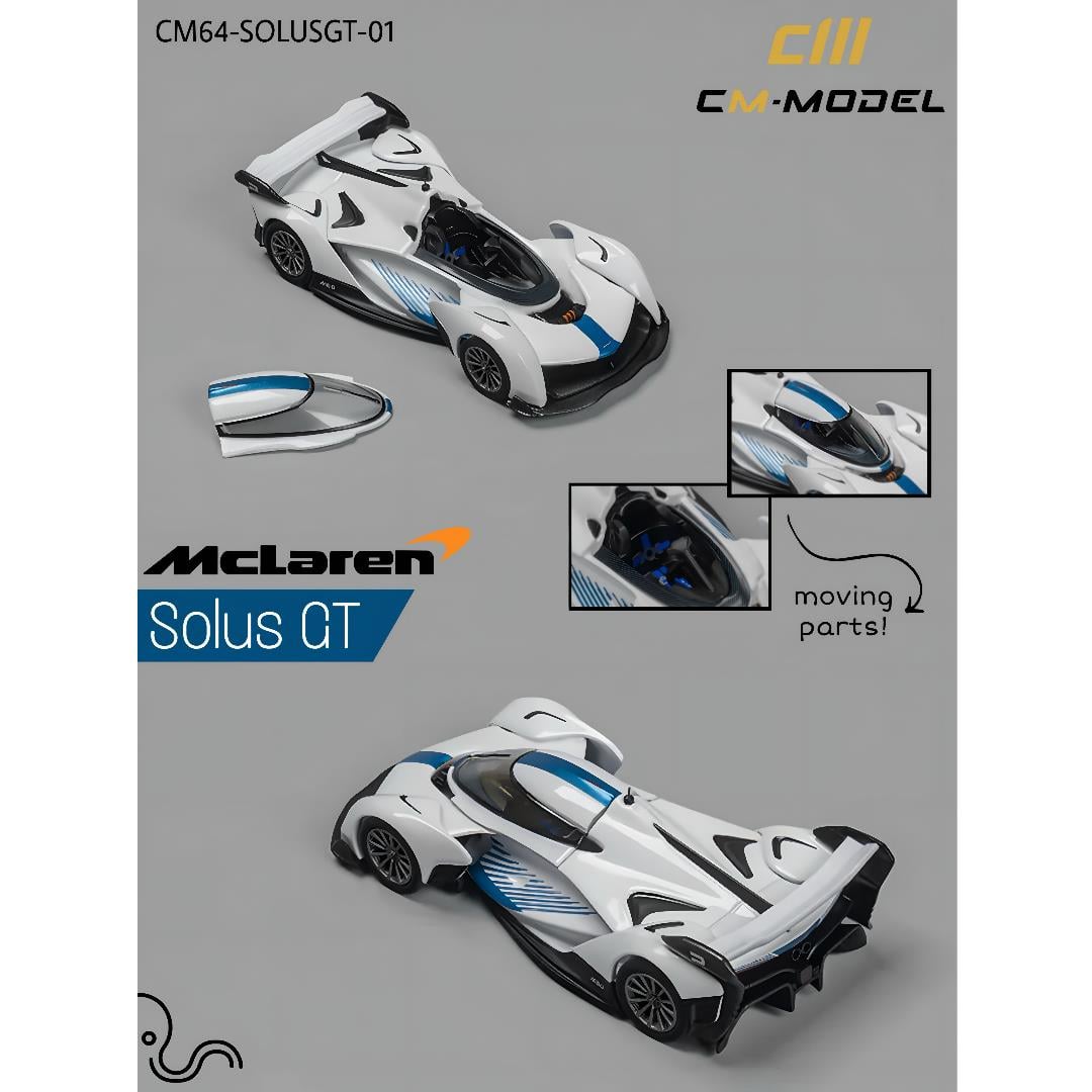 CM Model 1:64 Mclaren Solus GT - White CM64-SOLUSGT-01