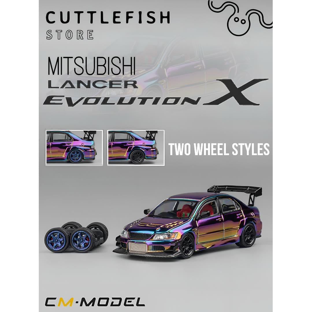 CM Model 1:64 Mitsubishi Lancer Evolution IX Widebody - Chrome Colour